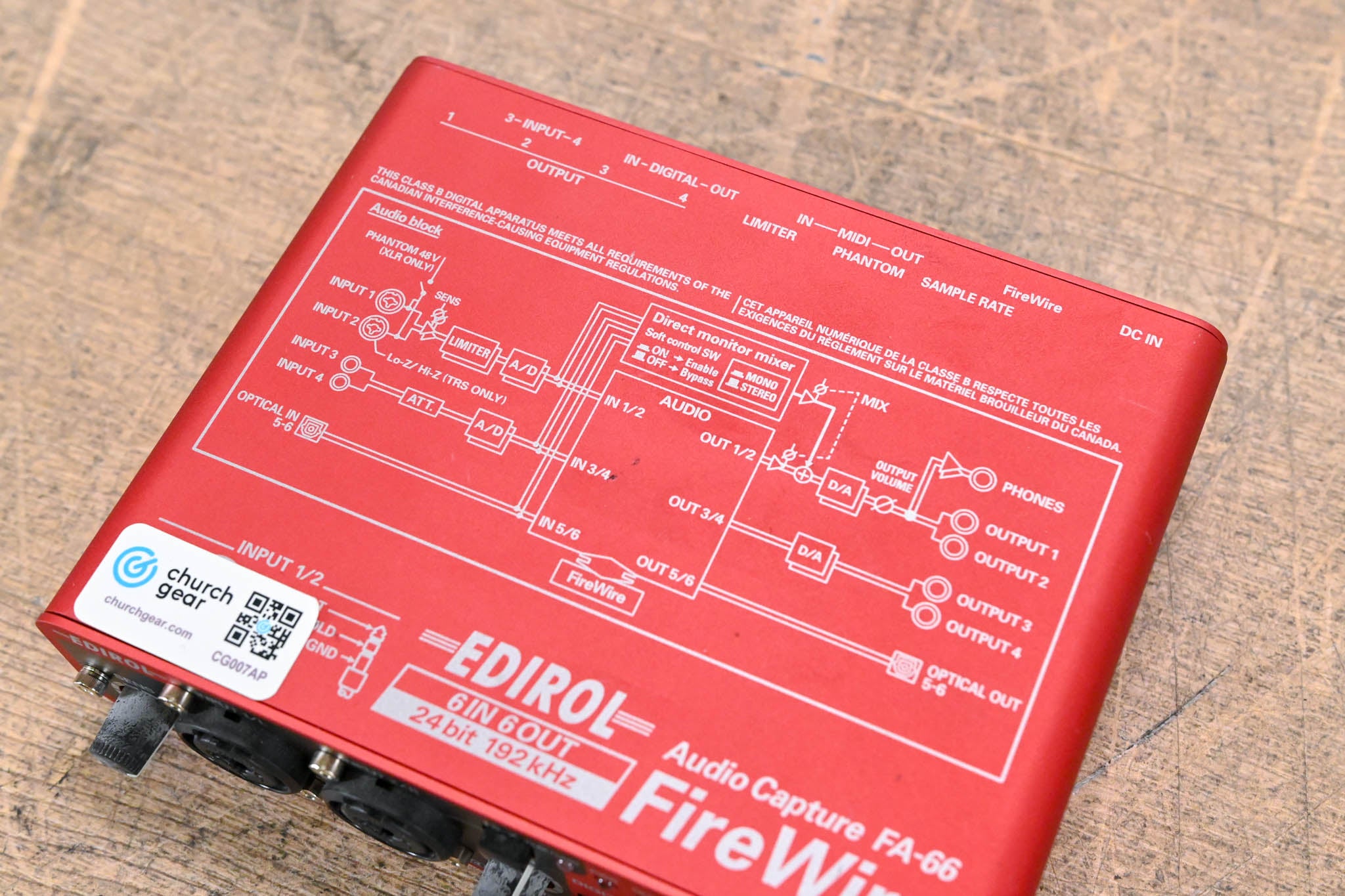 Roland FA-66 6-Channel Portable FireWire Audio Interface NO POWER SUPPLY