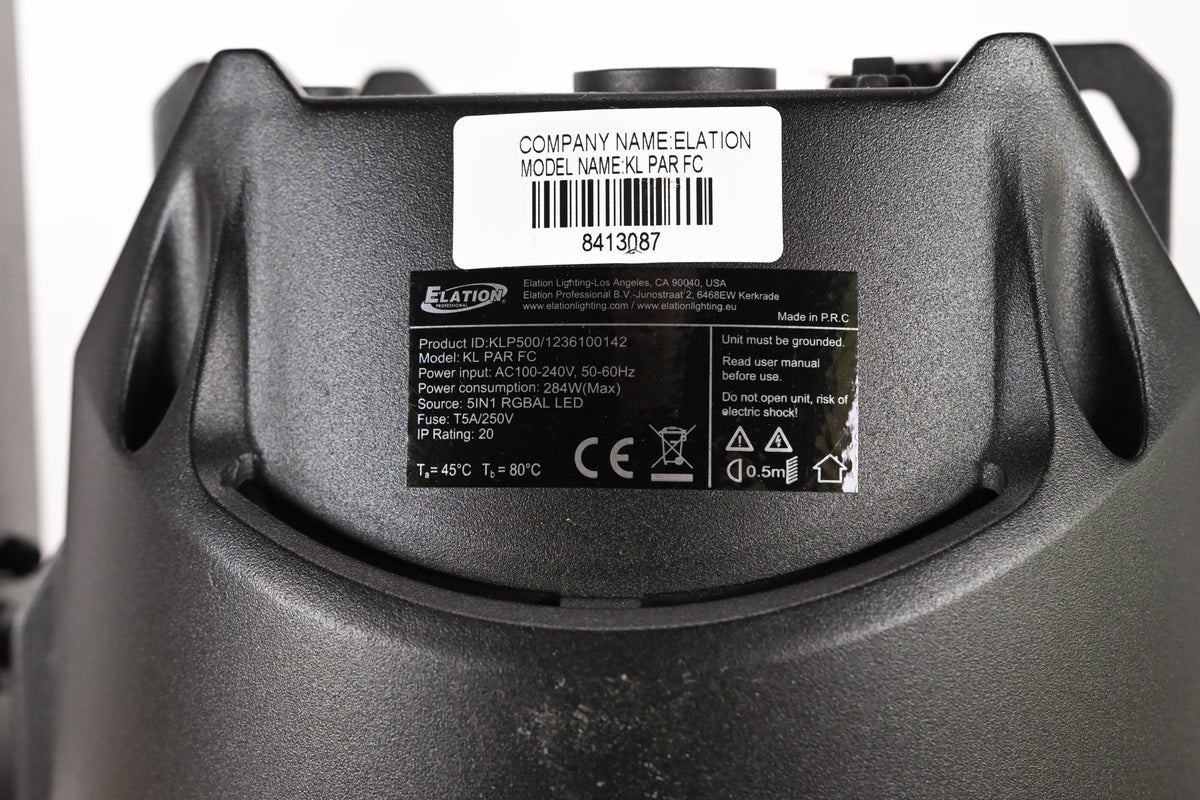 Elation KL PAR FC 280W RGBMA LED Par Wash Light - Black (NO POWER CABLE)