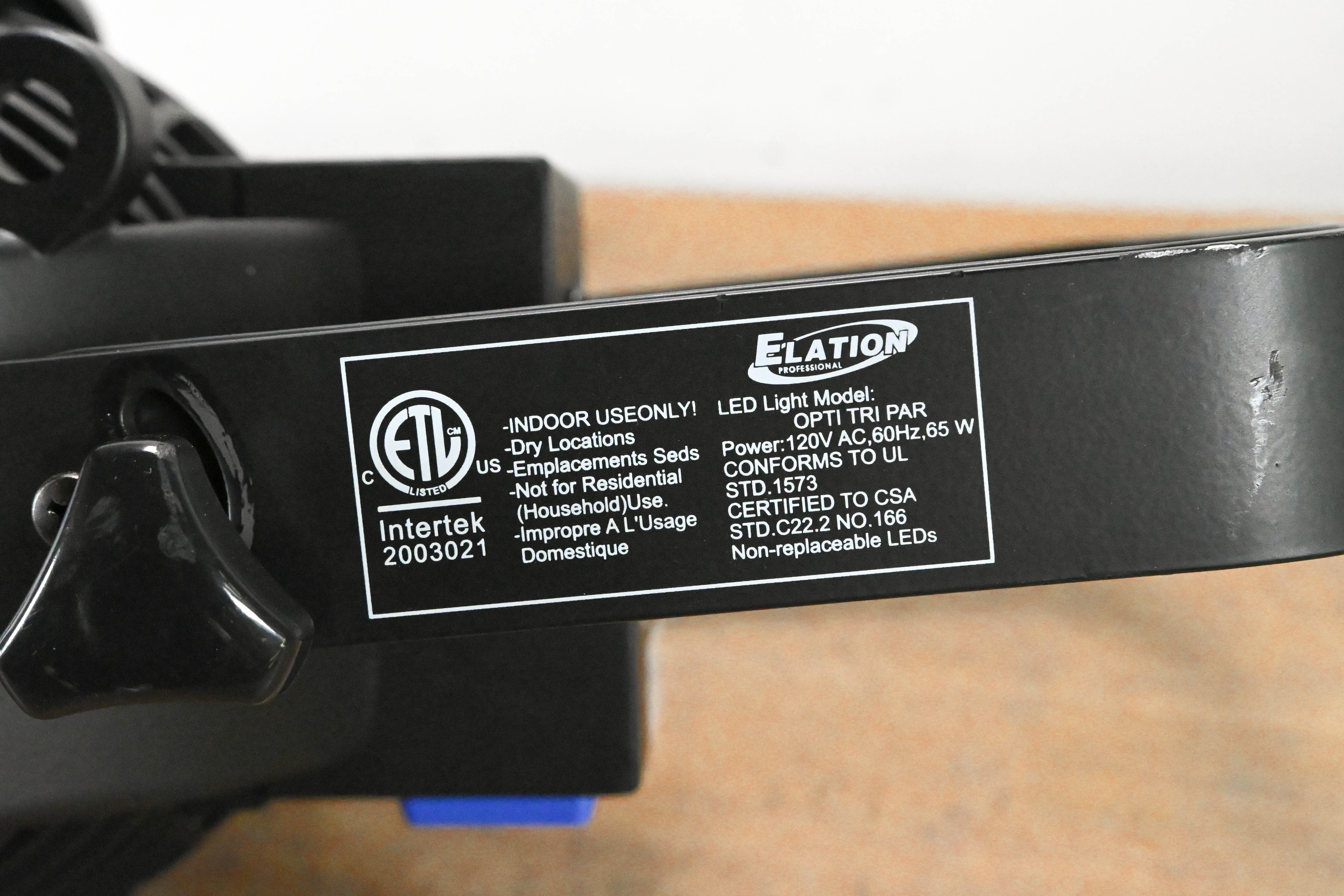 Elation OPTI TRI PAR 18 x 3W Tri Color LED Par