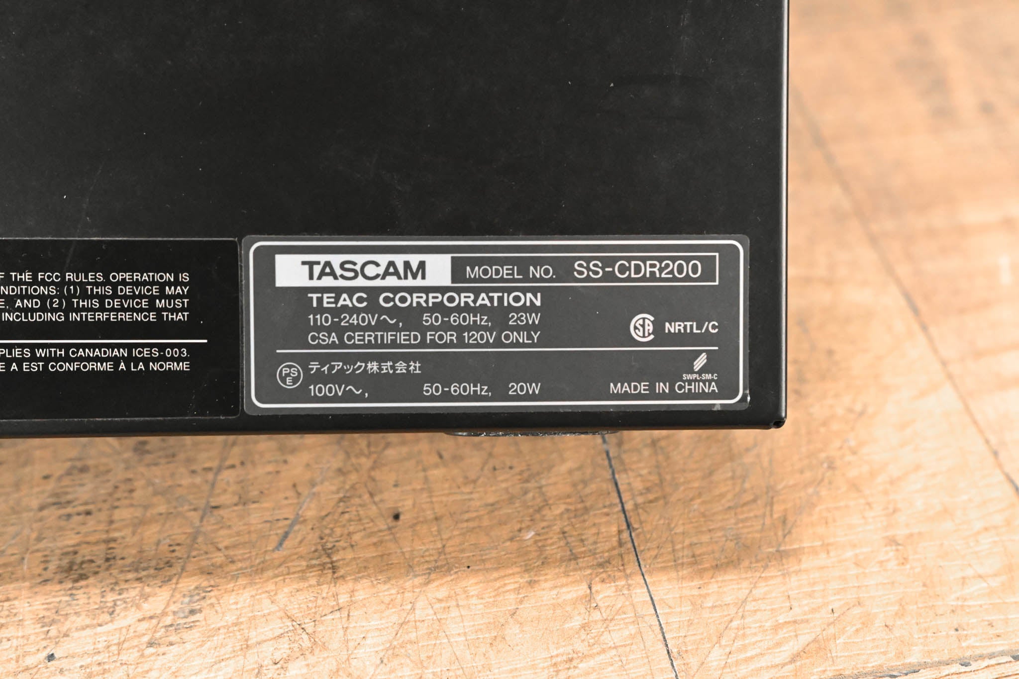 TASCAM SS-CDR200 Solid State and CD Digital Audio Recorder