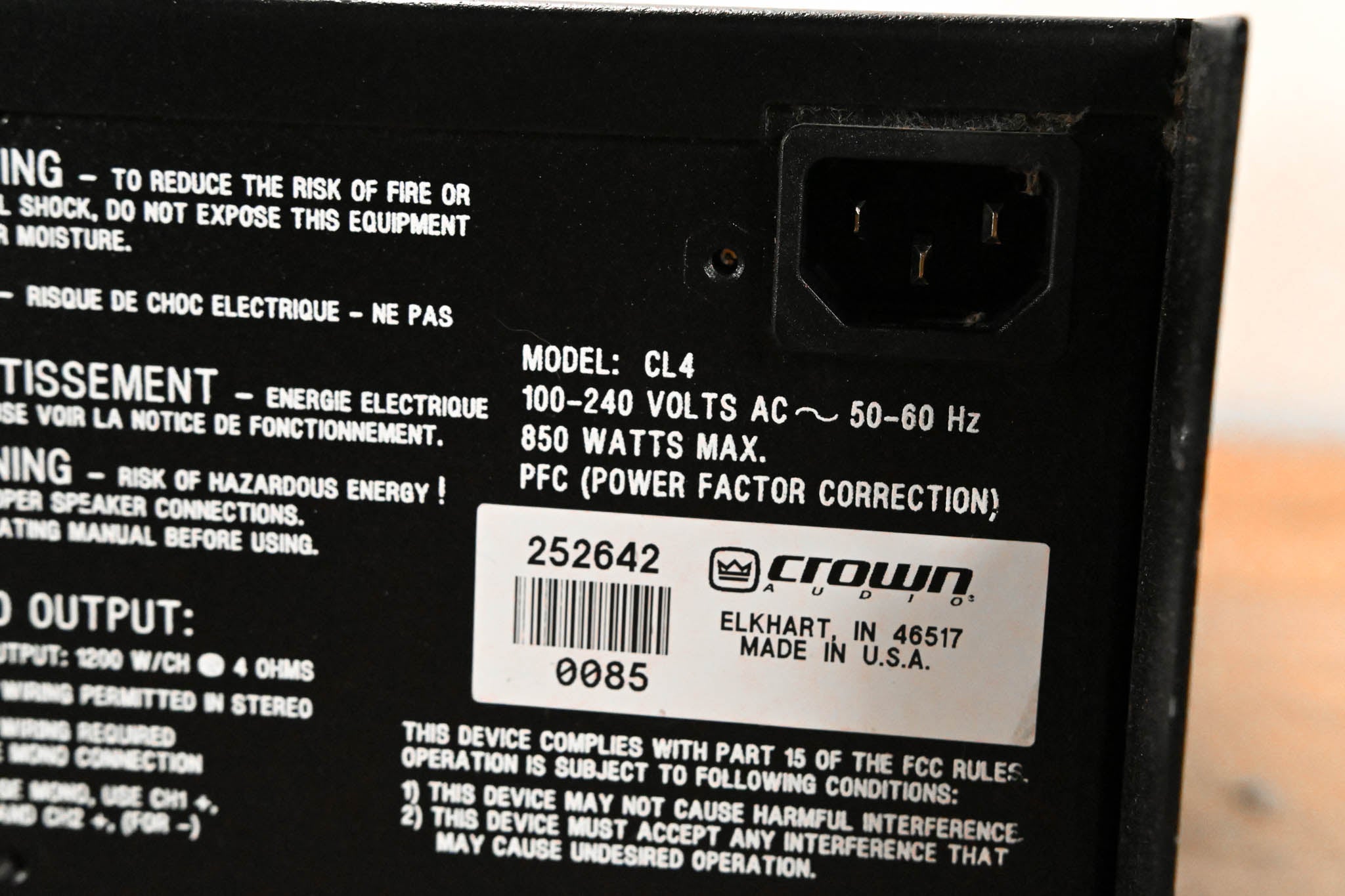 Crown CL4 2-Channel Power Amplifier