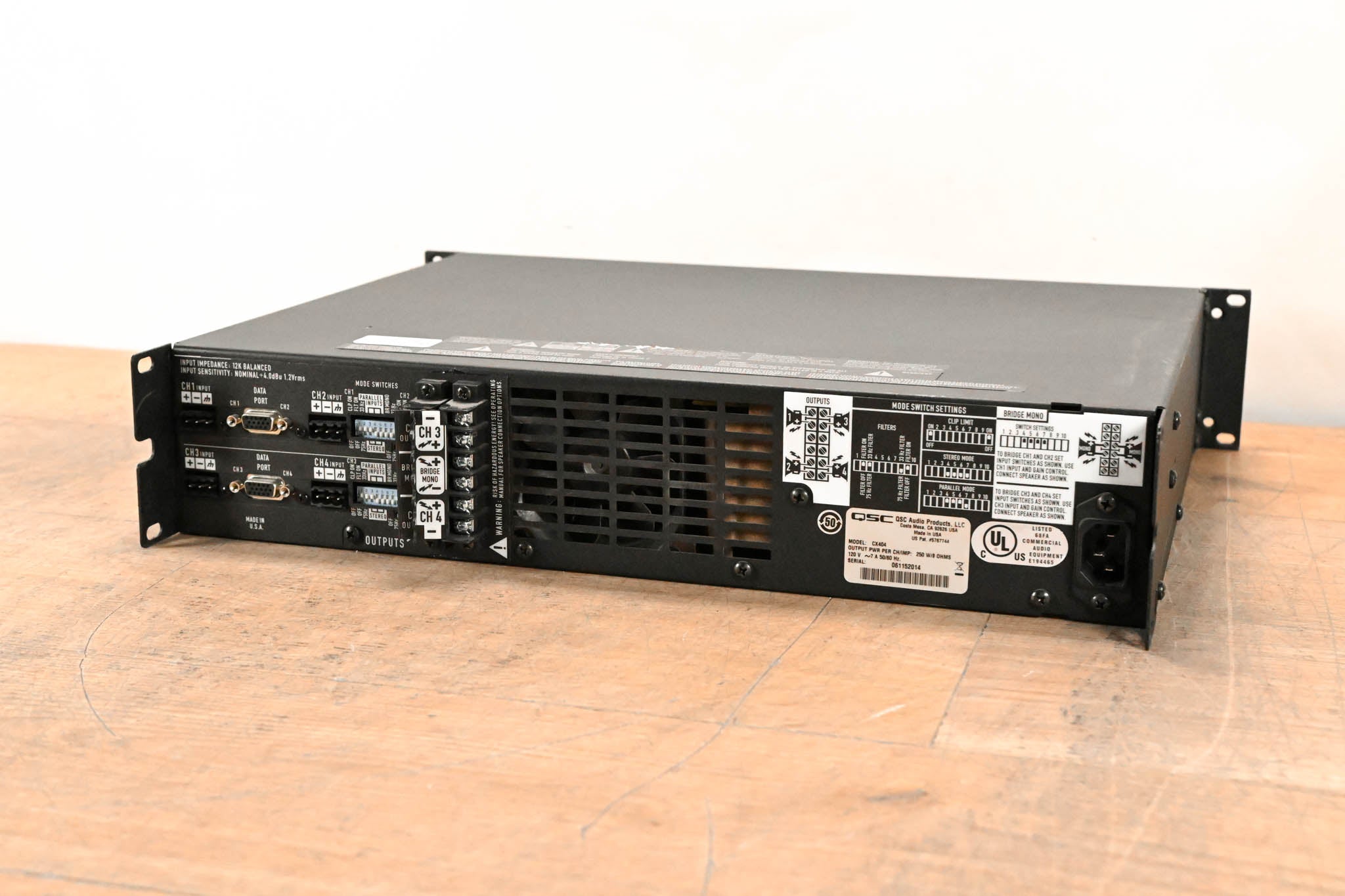 QSC CX404 400W 4-Channel Power Amplifier