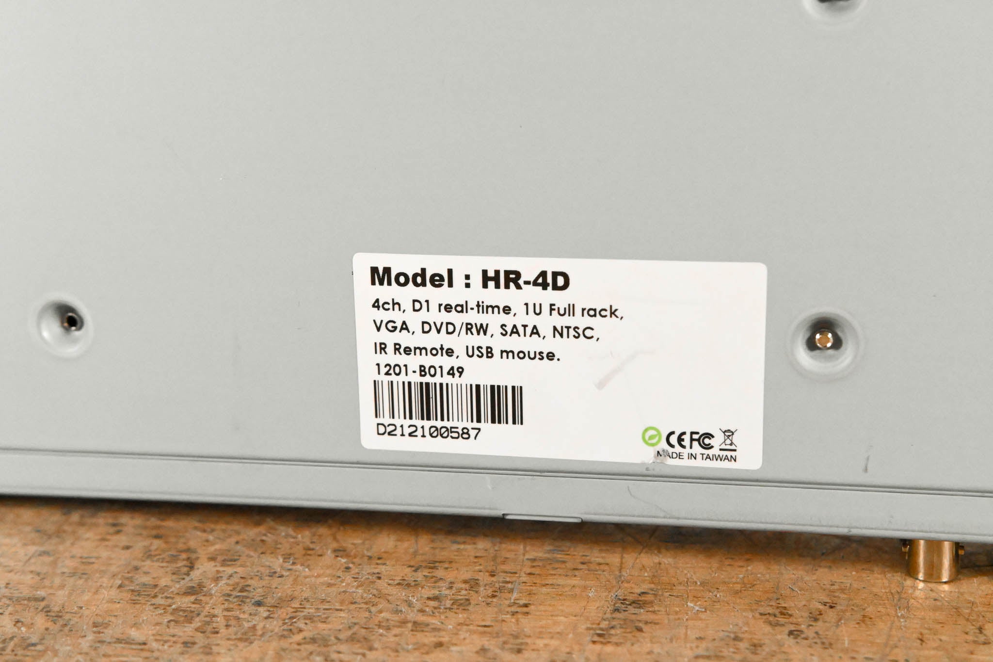 ARM Electronics HR-4D Real-Time 4-Channel DVR (NO POWER SUPPLY)