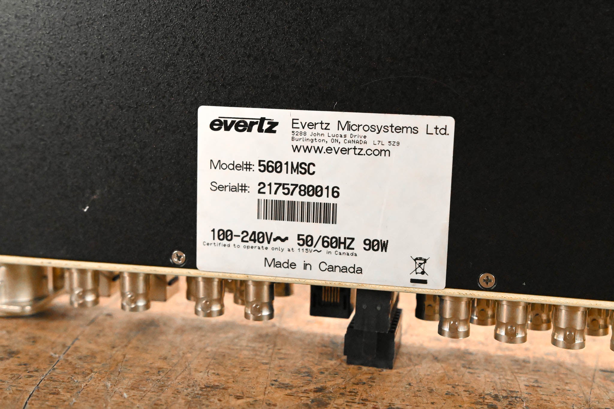 Evertz 5601MSC Master SPG/Master Clock System CG0015Q