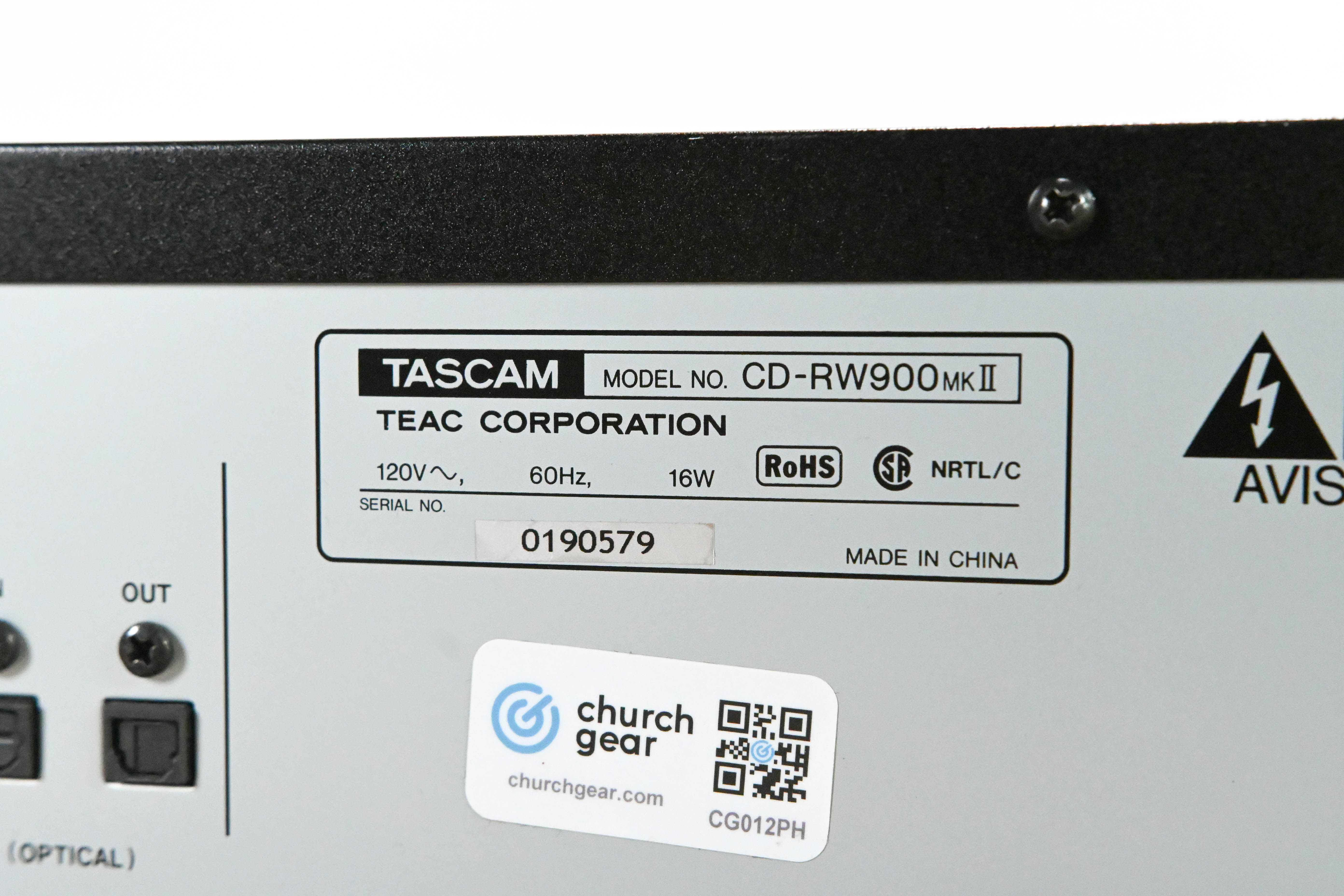 TASCAM CD-RW900 MKII Professional Rack-Mountable CD Recorder/Player