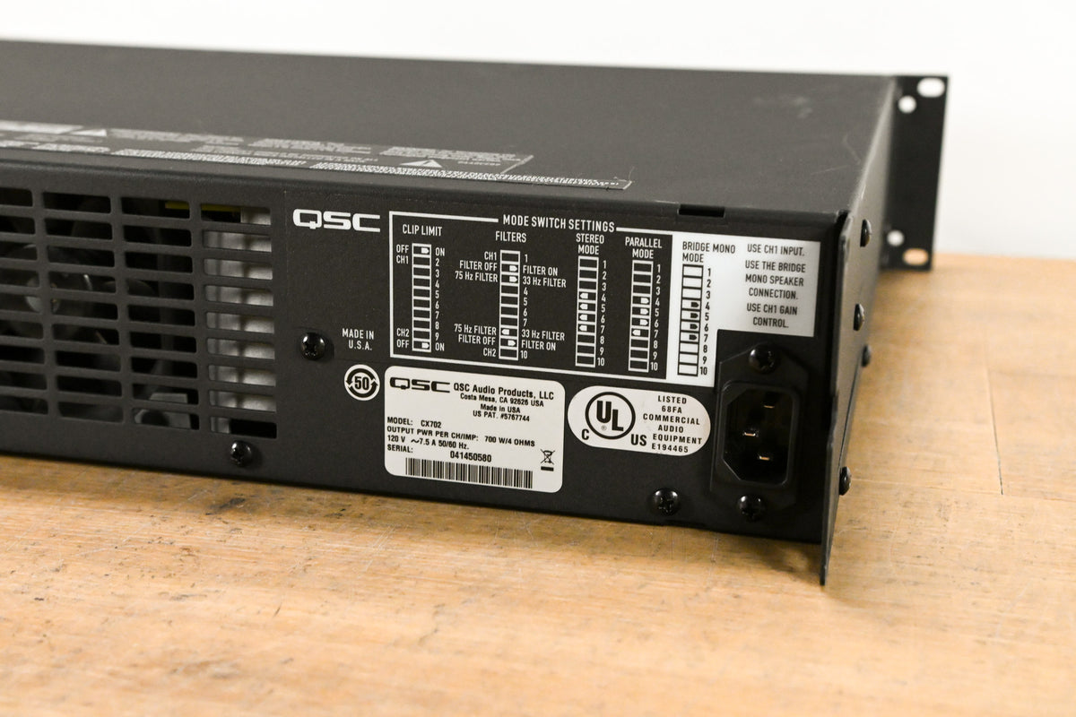 QSC CX702 2-Channel 700W Power Amplifier