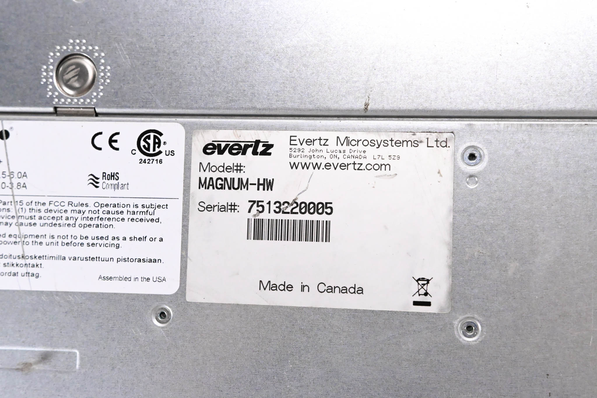 Evertz MAGNUM-HW 1RU Enterprise Class Server for MAGNUM Software Modules