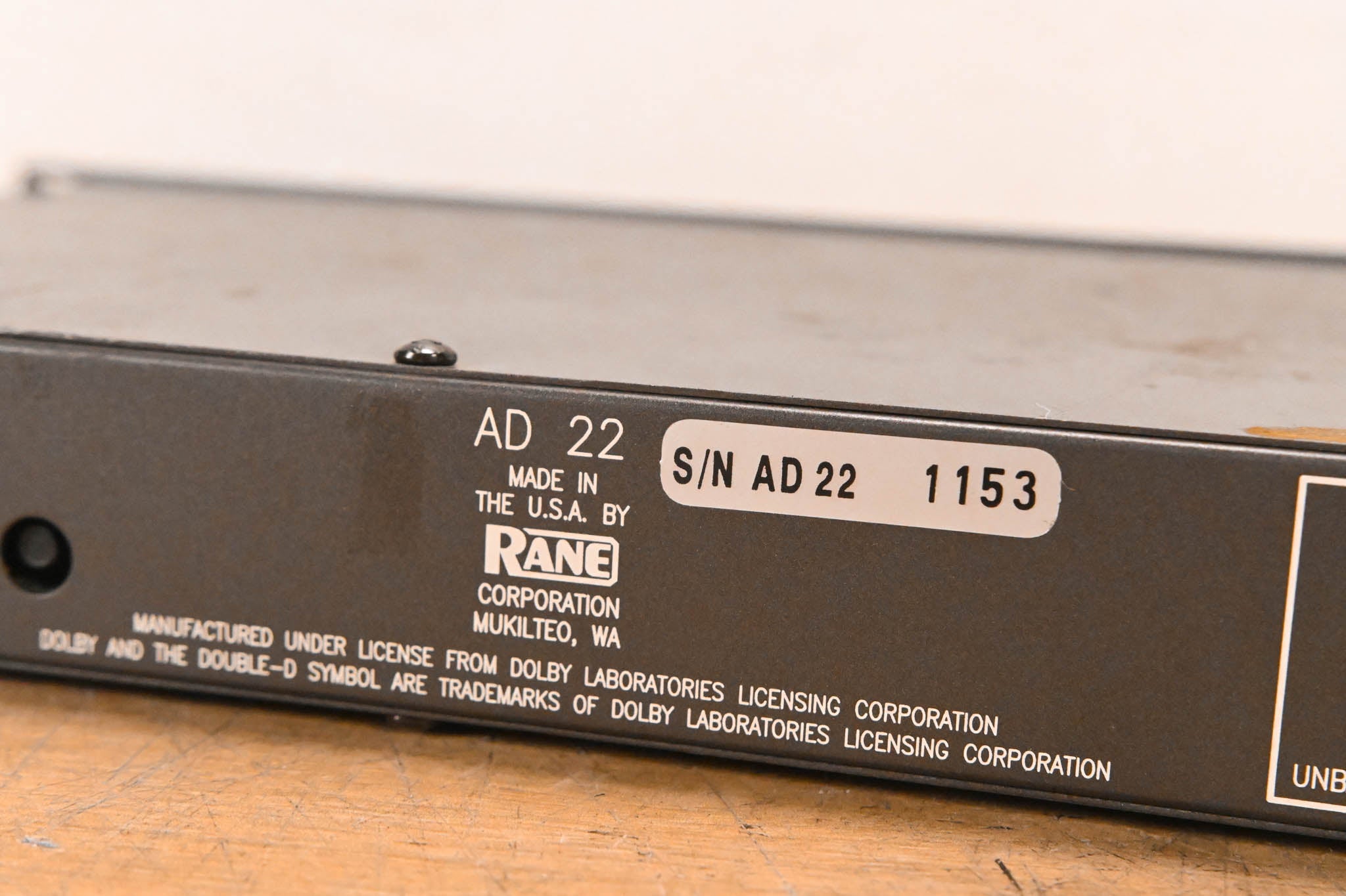 Rane AD 22 2-Channel Audio Delay Unit (NO POWER SUPPLY)