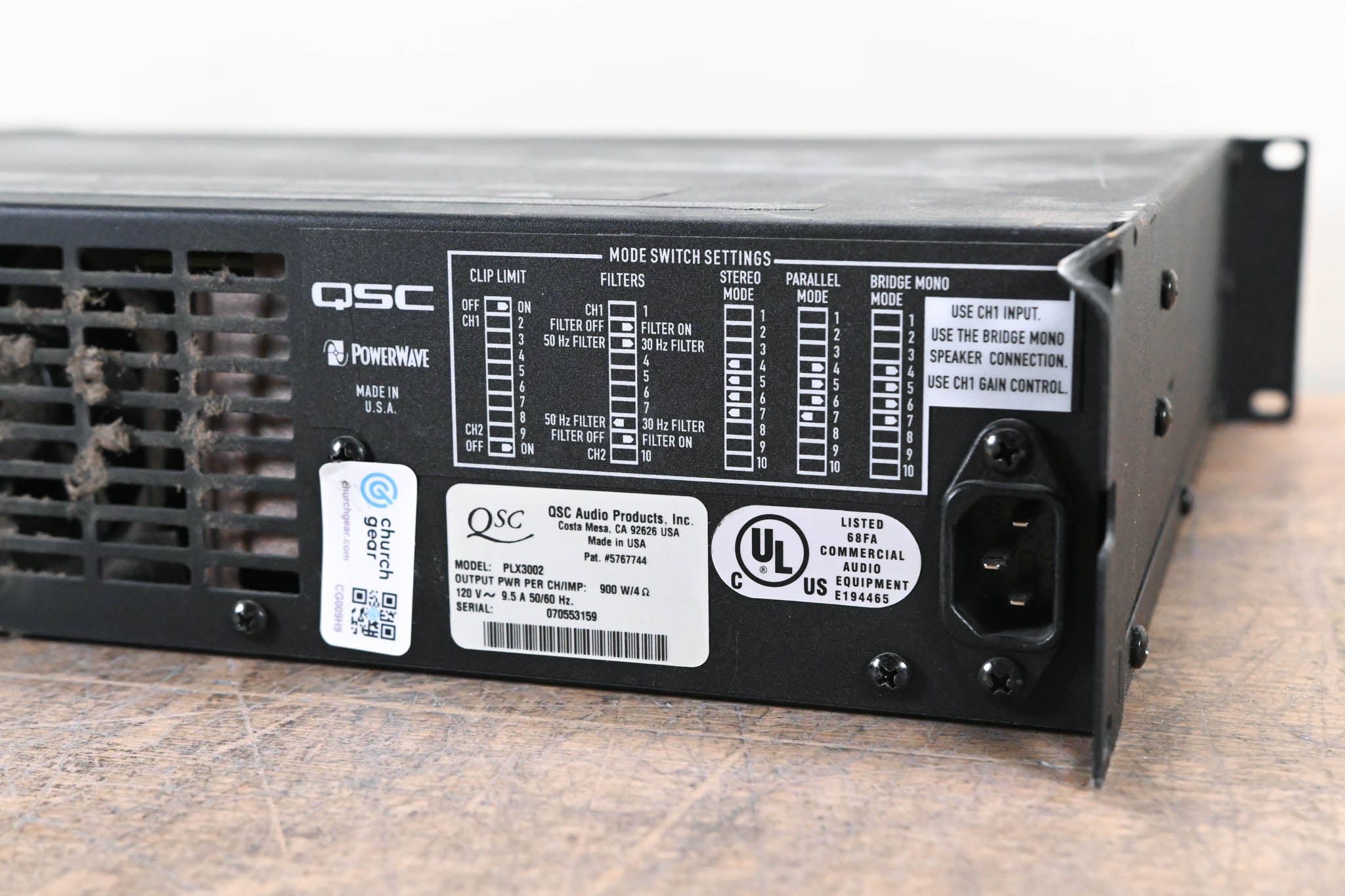 QSC PLX3002 2-Channel Power Amplifier