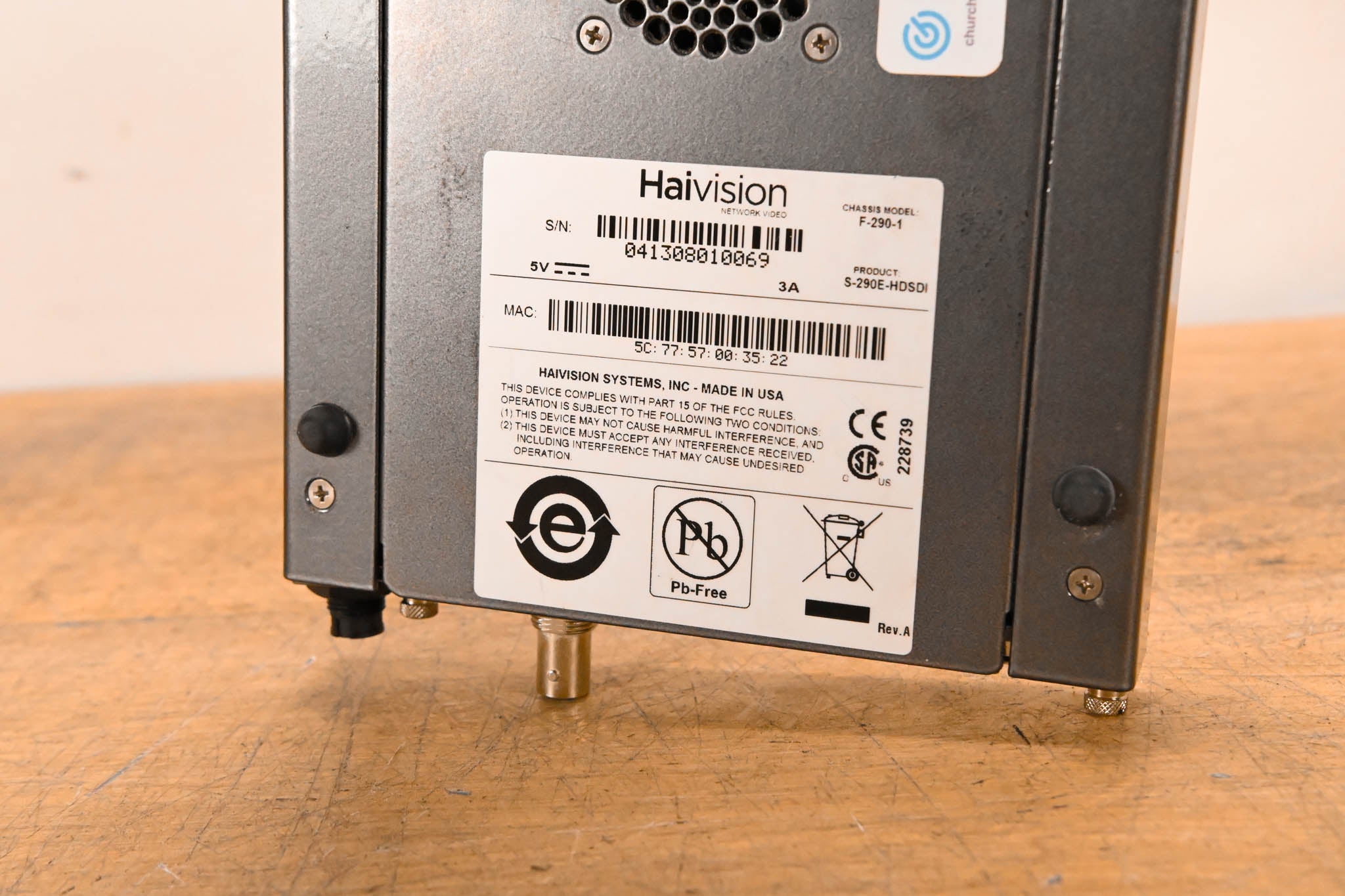 HaiVision S-290E-HDSDI Makito 3G-SDI Encoder Appliance (NO POWER SUPPLY)