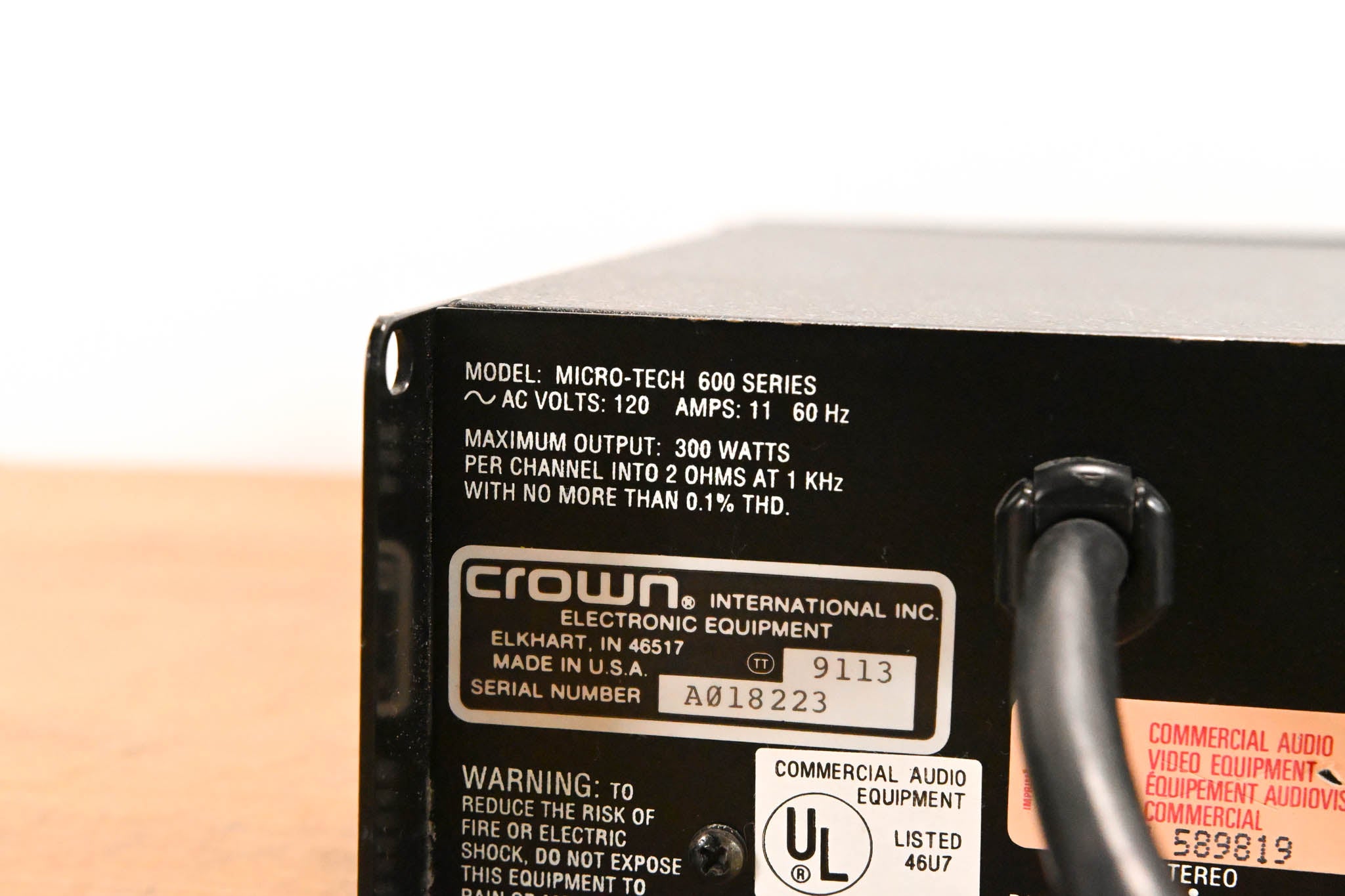 Crown Micro-Tech 600 2-Channel Power Amplifier