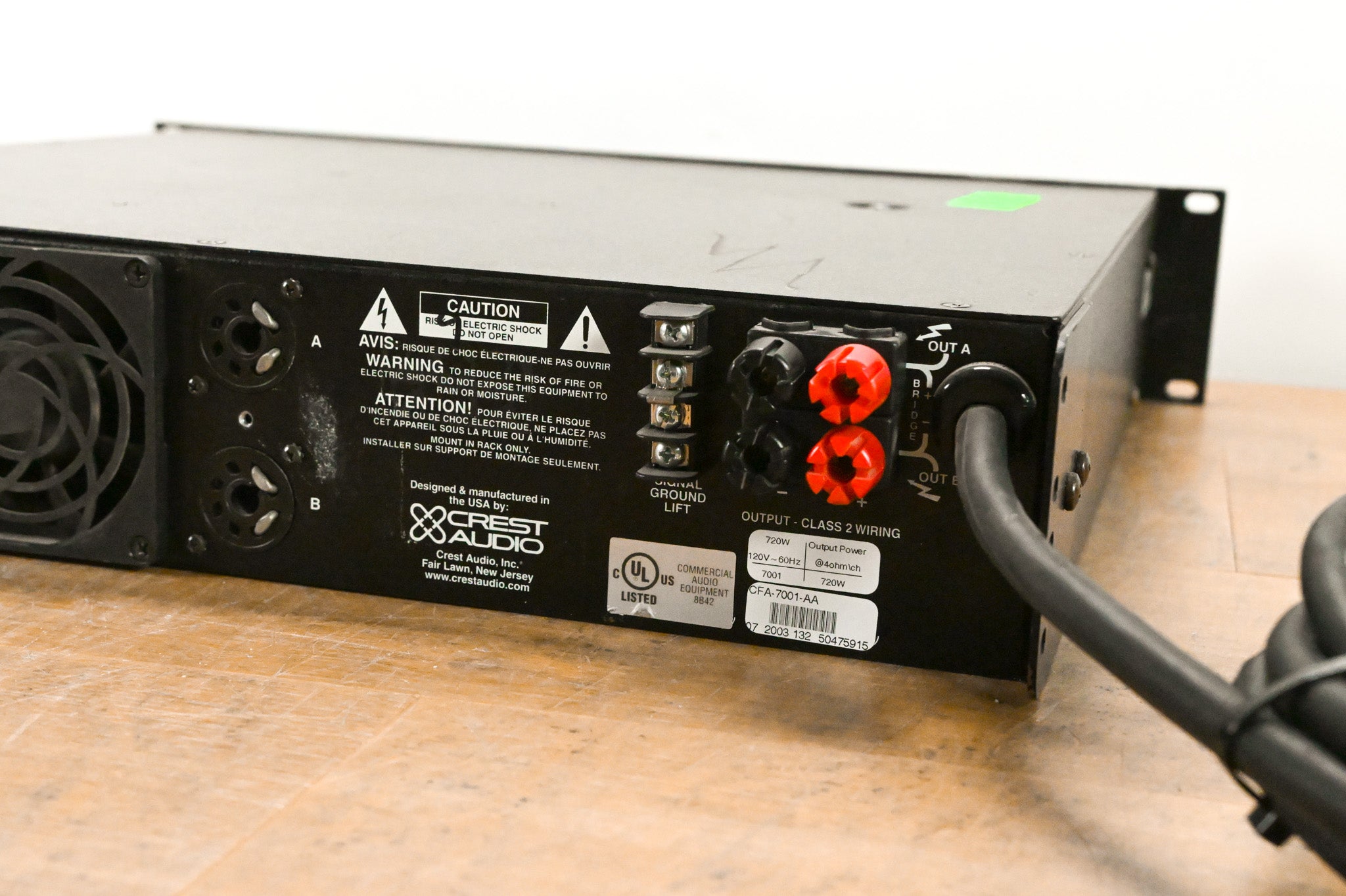 Crest Audio 7001 2-Channel Power Amplifier