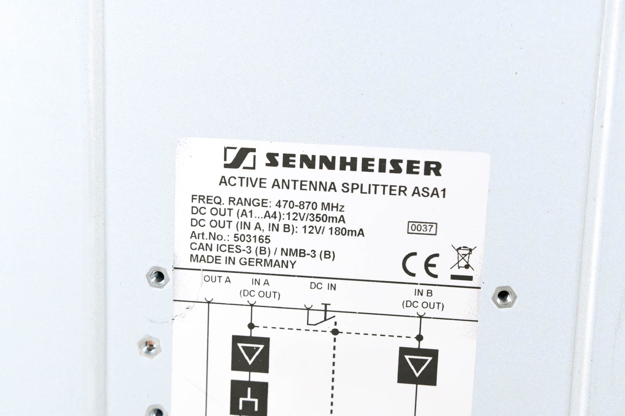 Sennheiser ASA 1 Active Antenna Splitter - 500-870 MHz (NO POWER SUPPLY)