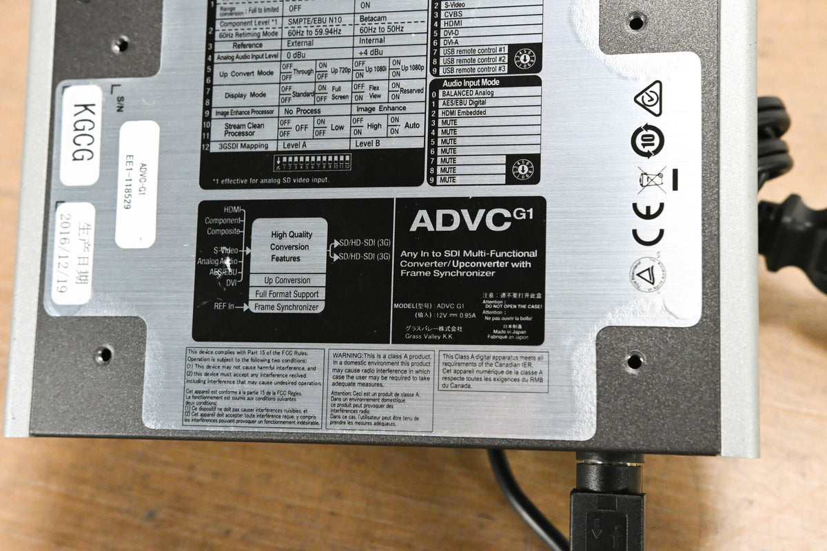 Grass Valley ADVC G1 Any-In to SDI Converter/Upconverter with Frame Sync