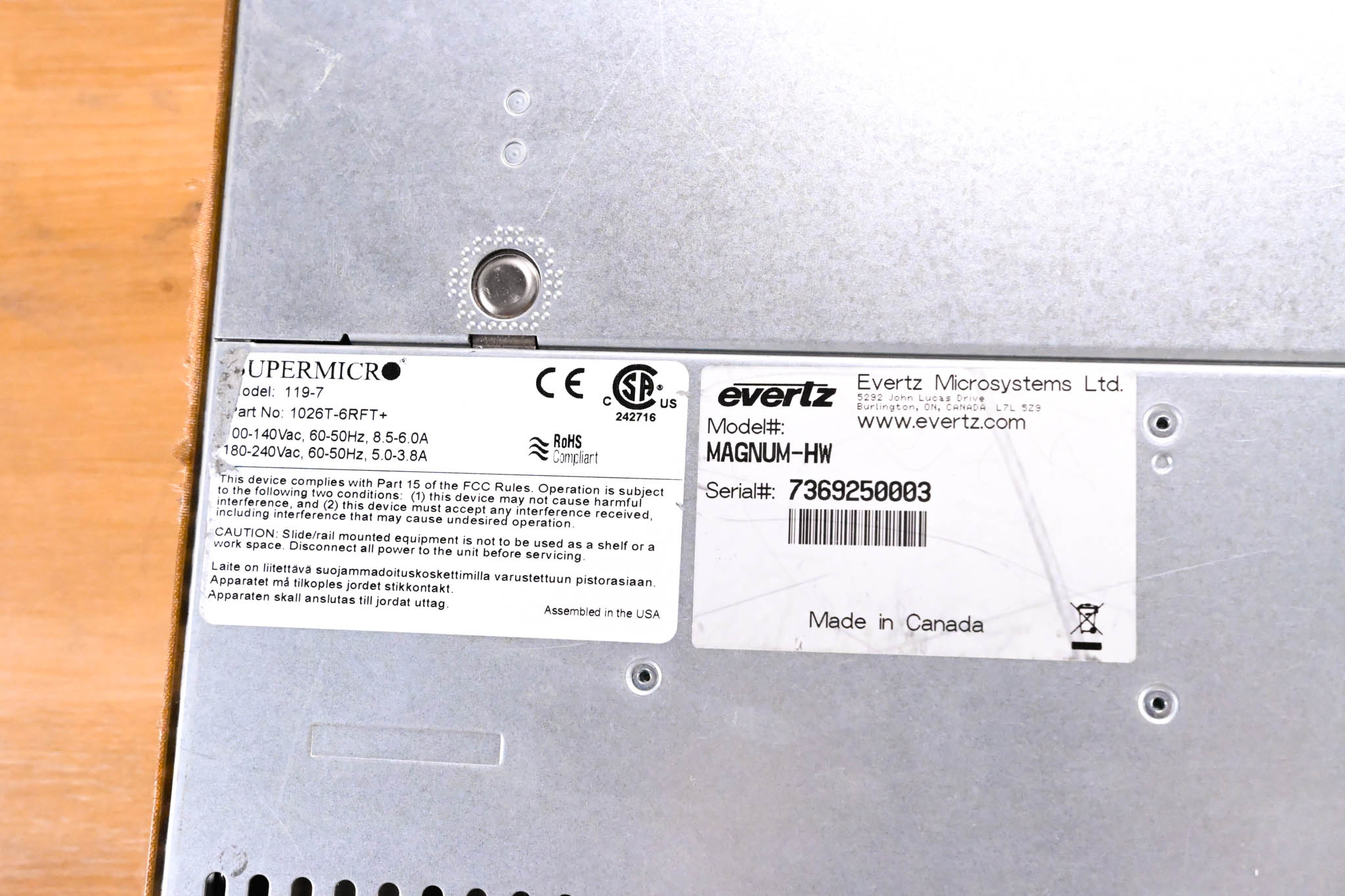 Evertz MAGNUM-HW 1RU Enterprise Class Server for MAGNUM Software Modules