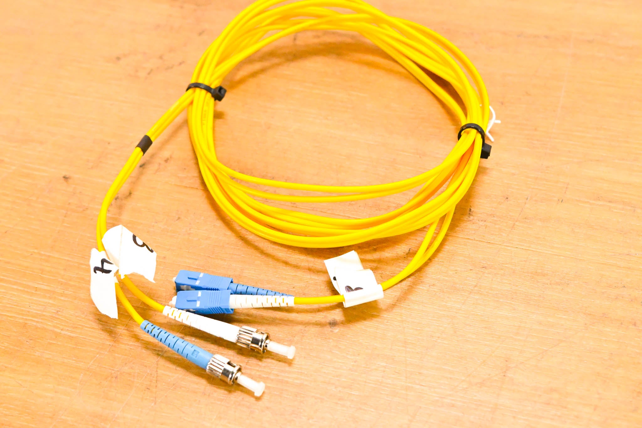Unbranded SC-ST Duplex Single Mode Fiber Optic Patch Cable - 10'