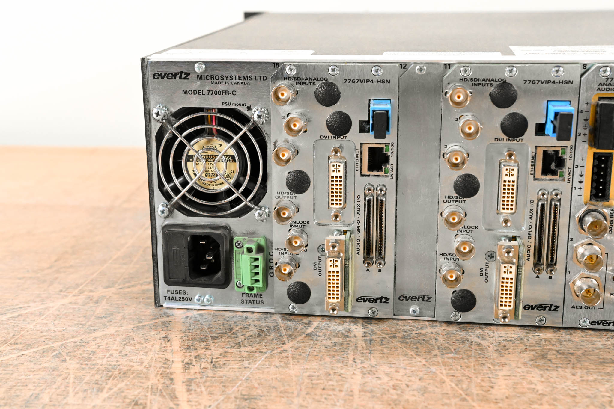 Evertz 7700FR-C Multiframe Chassis with Cards CG00423
