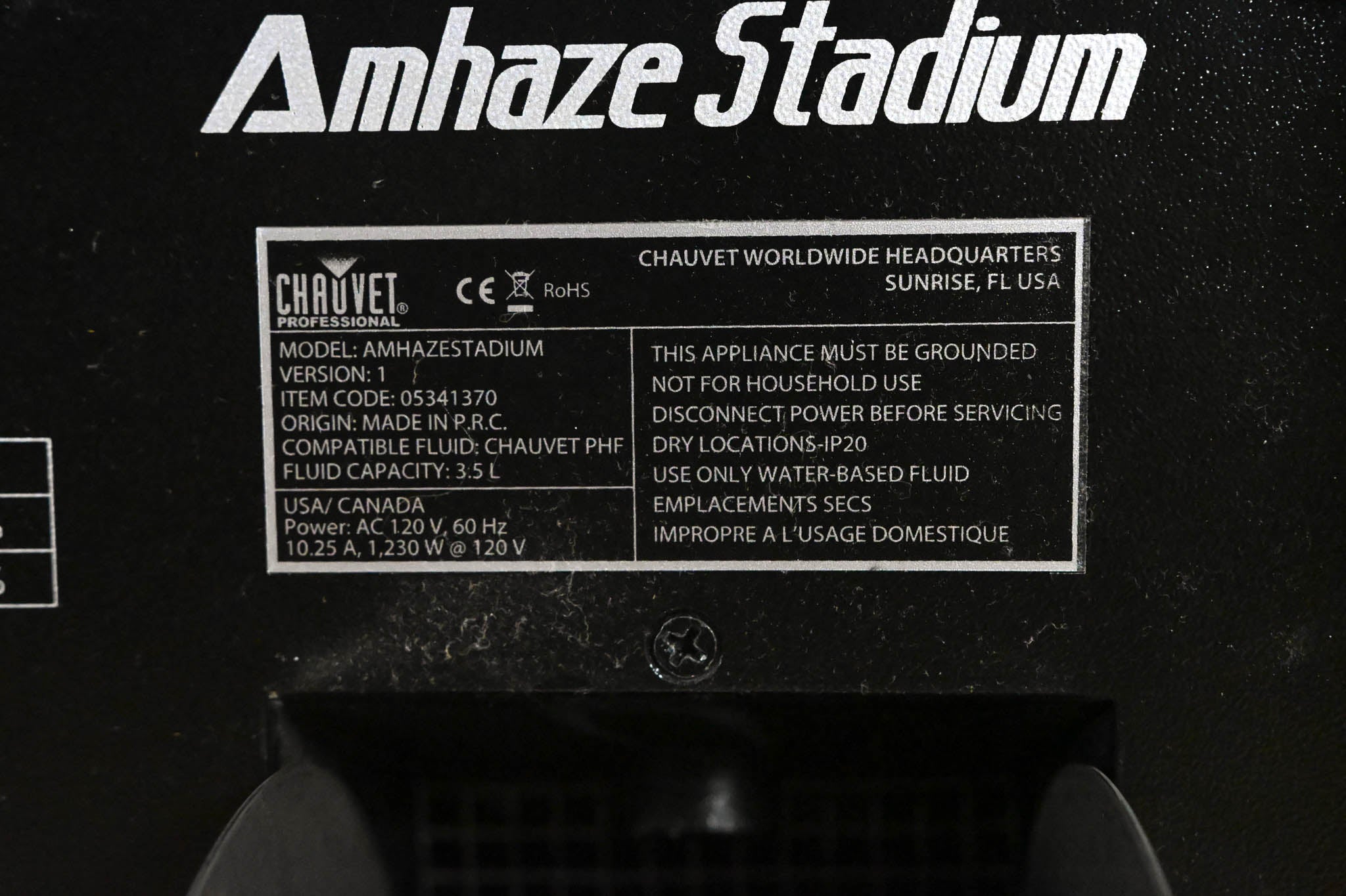 Chauvet Amhaze Stadium Water-Based Haze Machine