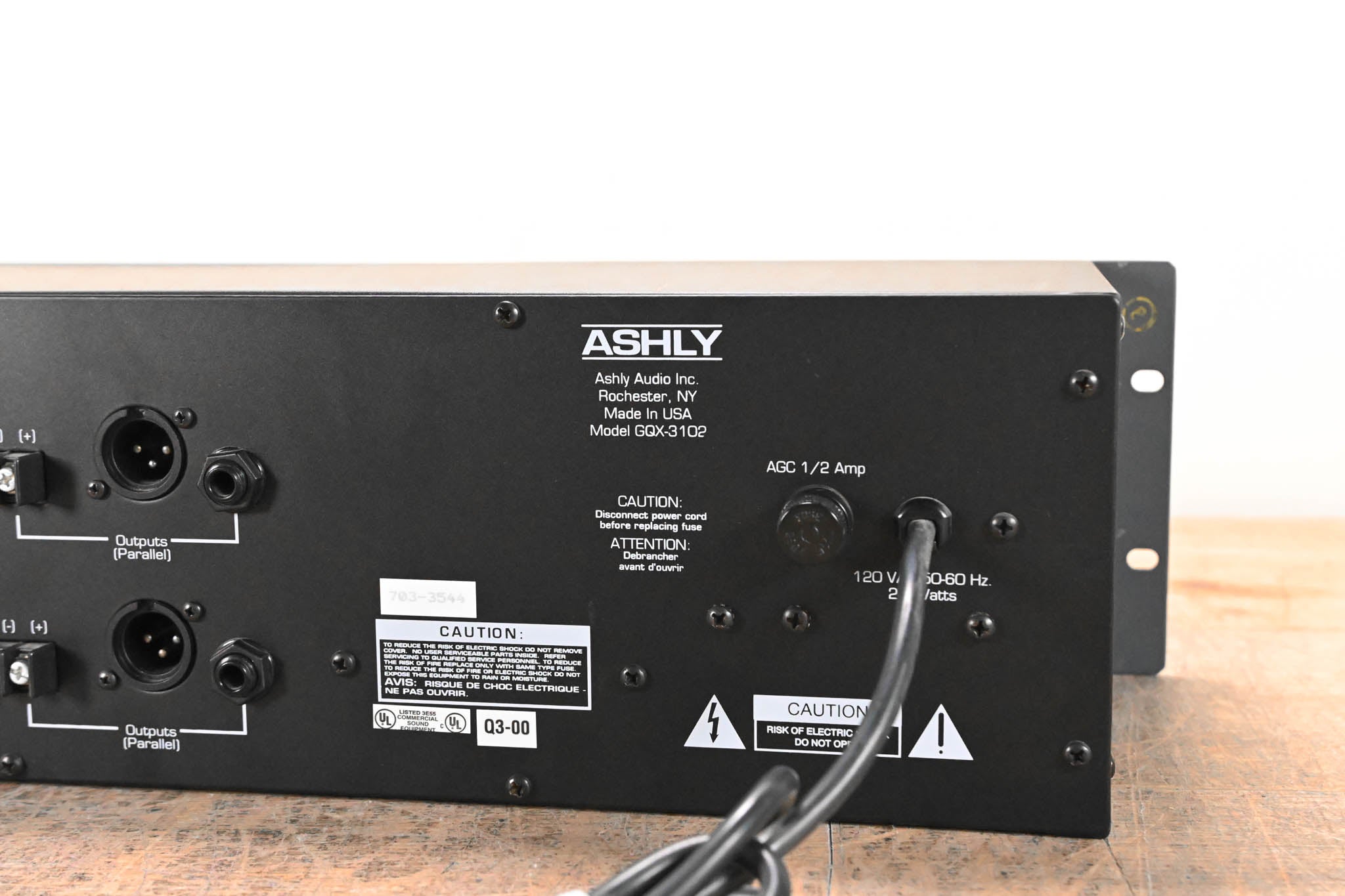 Ashly GQX-3102 2-Channel 31-Band Graphic Equalizer