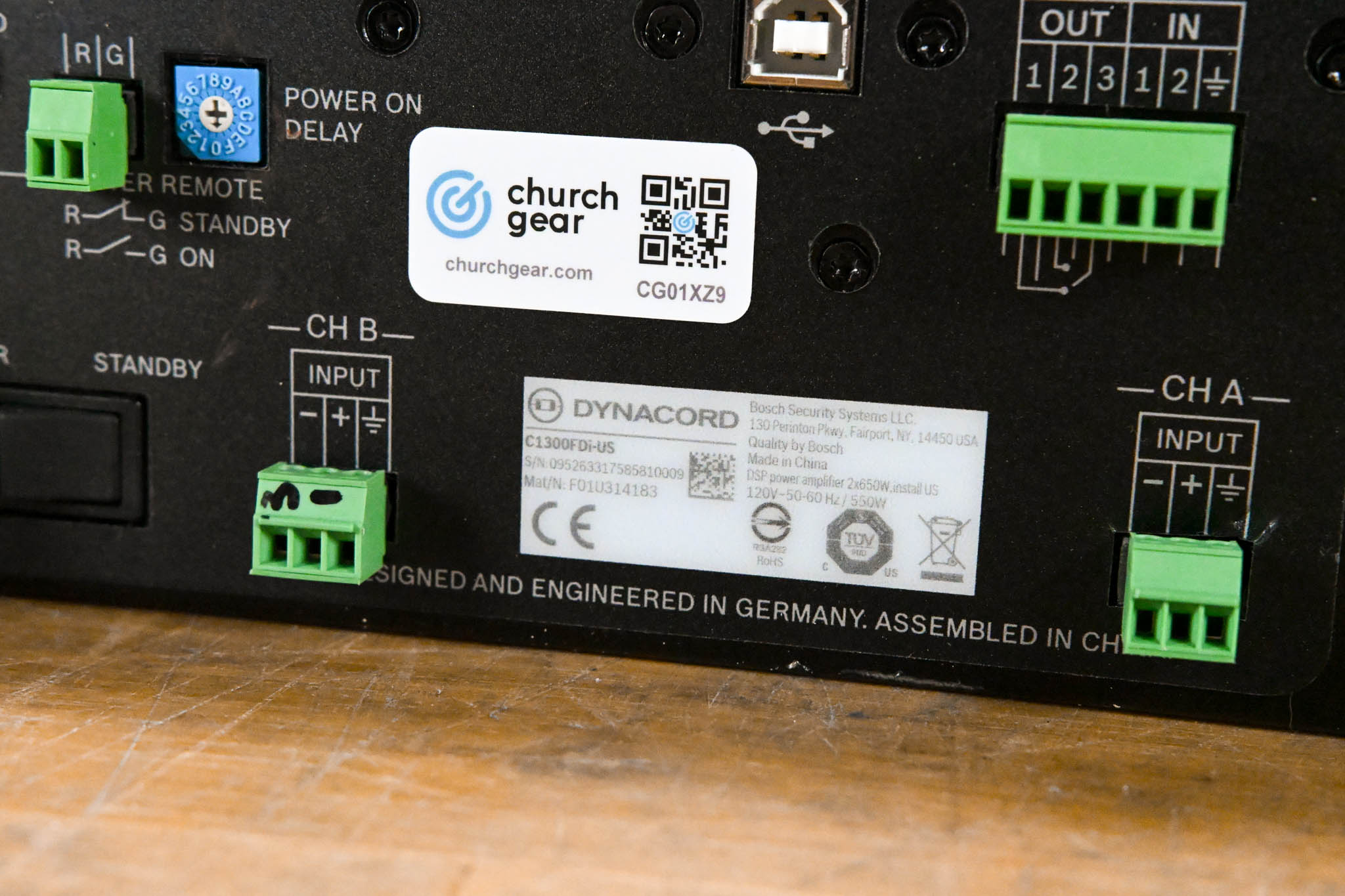 Dynacord C1300FDi 2-Channel 650W Power Amplifier with DSP