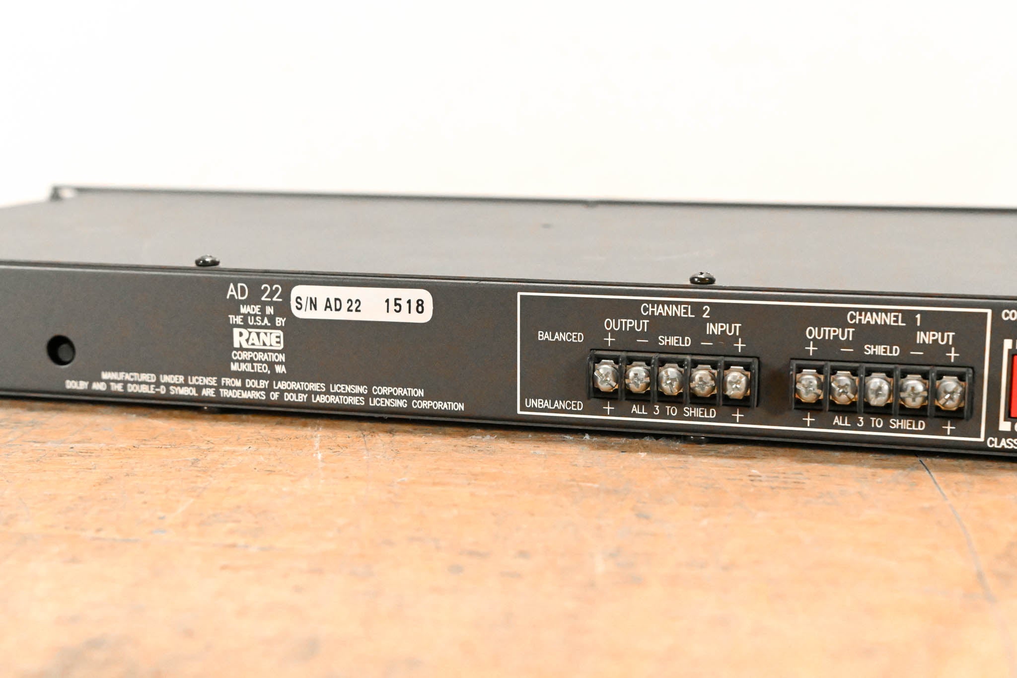 Rane AD 22 2-Channel Audio Delay Unit (NO POWER SUPPLY)