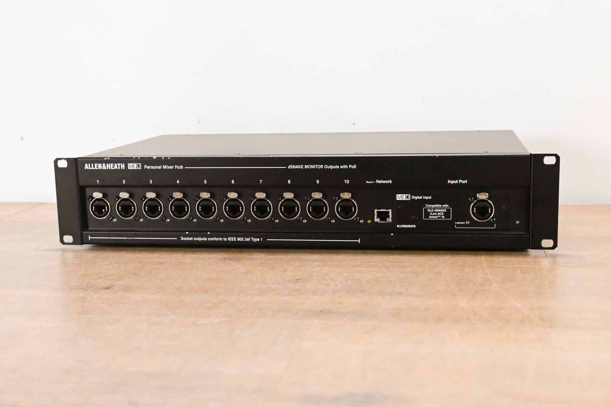 Allen & Heath ME-U 10-Port PoE Monitor Hub for ME-1 Mixers w/ Input Card