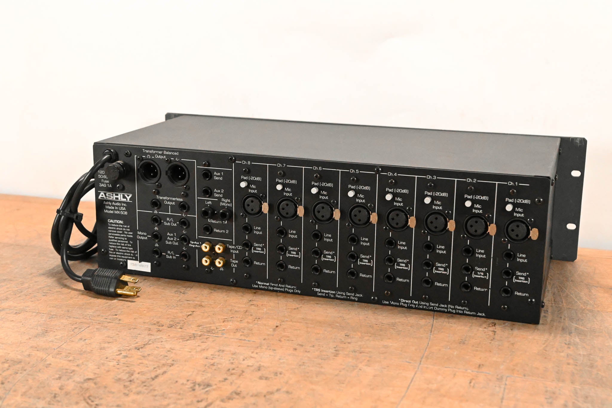 Ashly MX-508 8-Input Stereo Rack-Mountable Mic/Line Mixer