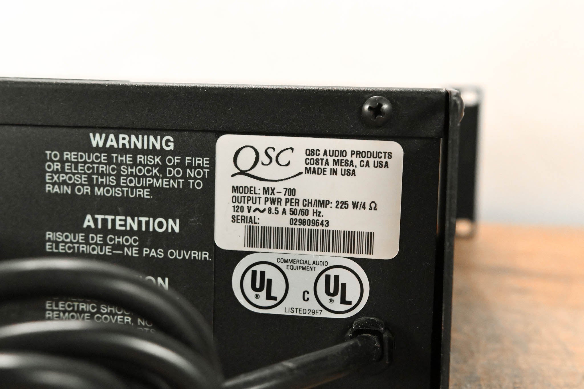 QSC MX 700 2-Channel Power Amplifier