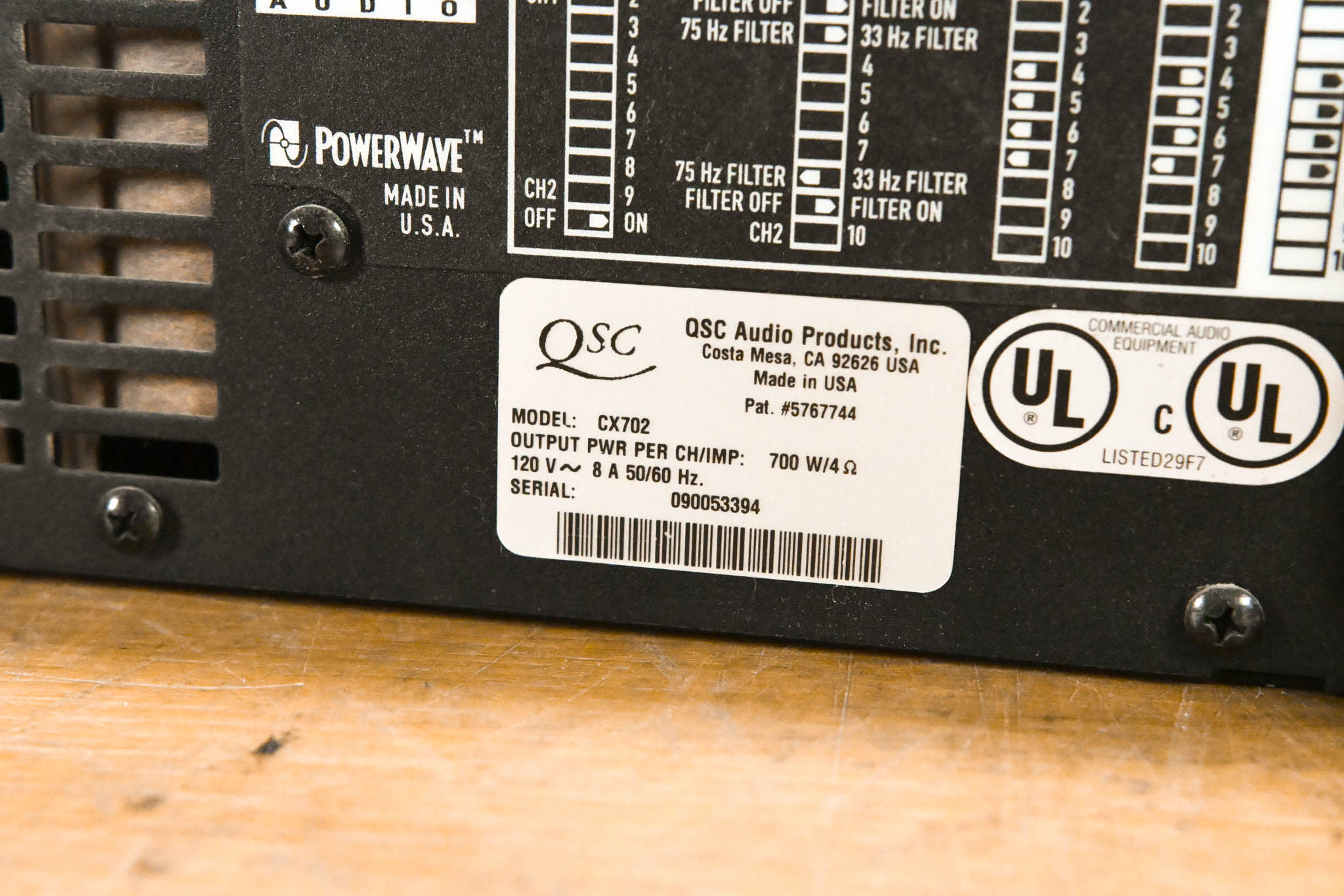 QSC CX702 2-Channel 700W Power Amplifier