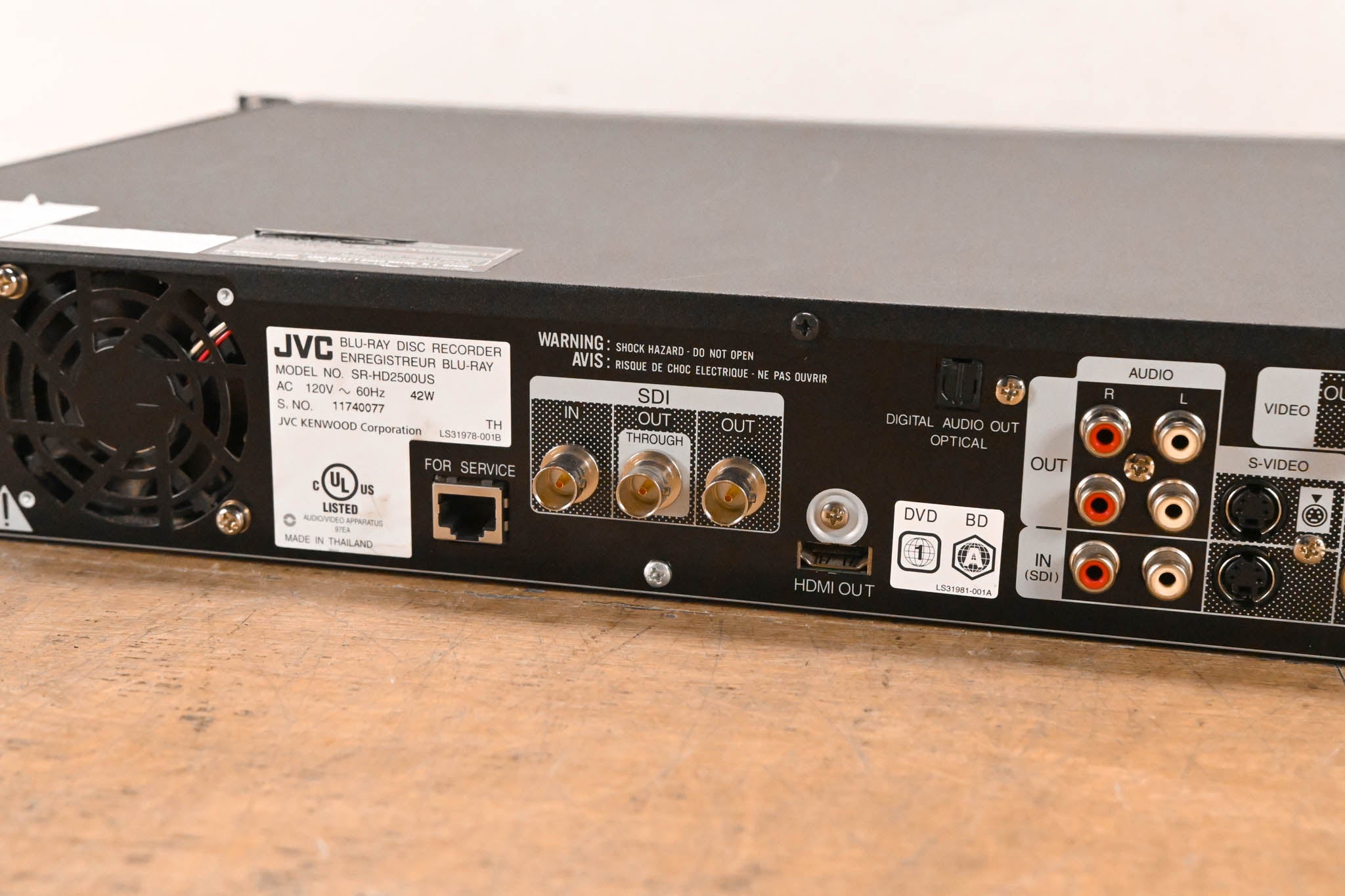 JVC SR-HD2500US Blu-Ray Disc & HDD Recorder with HD-SDI