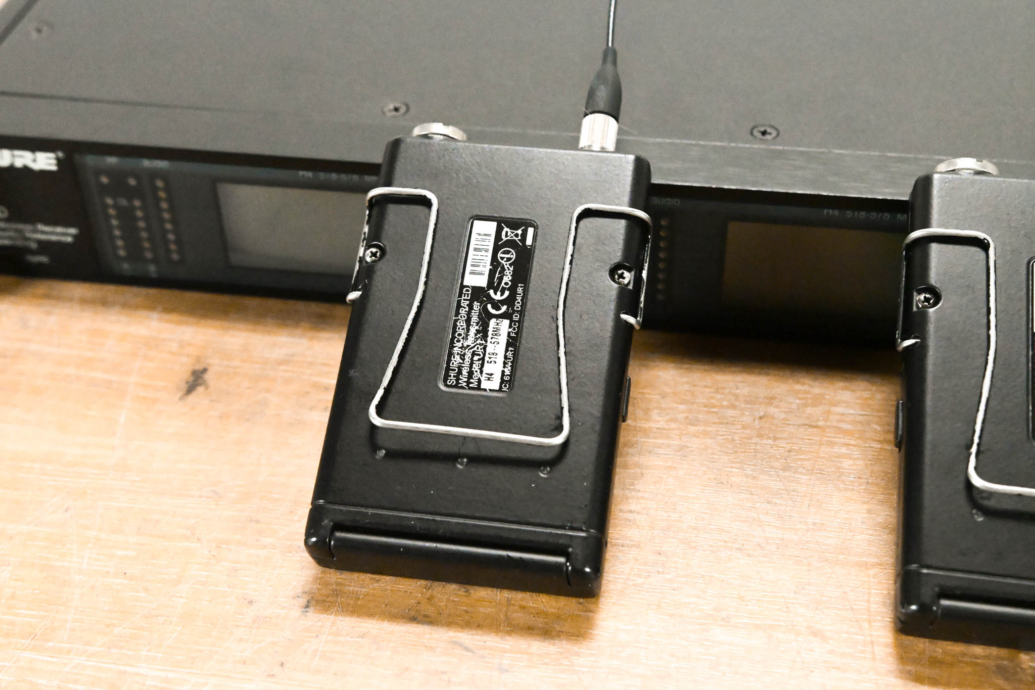 Shure UR4D Wireless Receiver w/ two UR1 Bodypack Transmitters - H4 Band