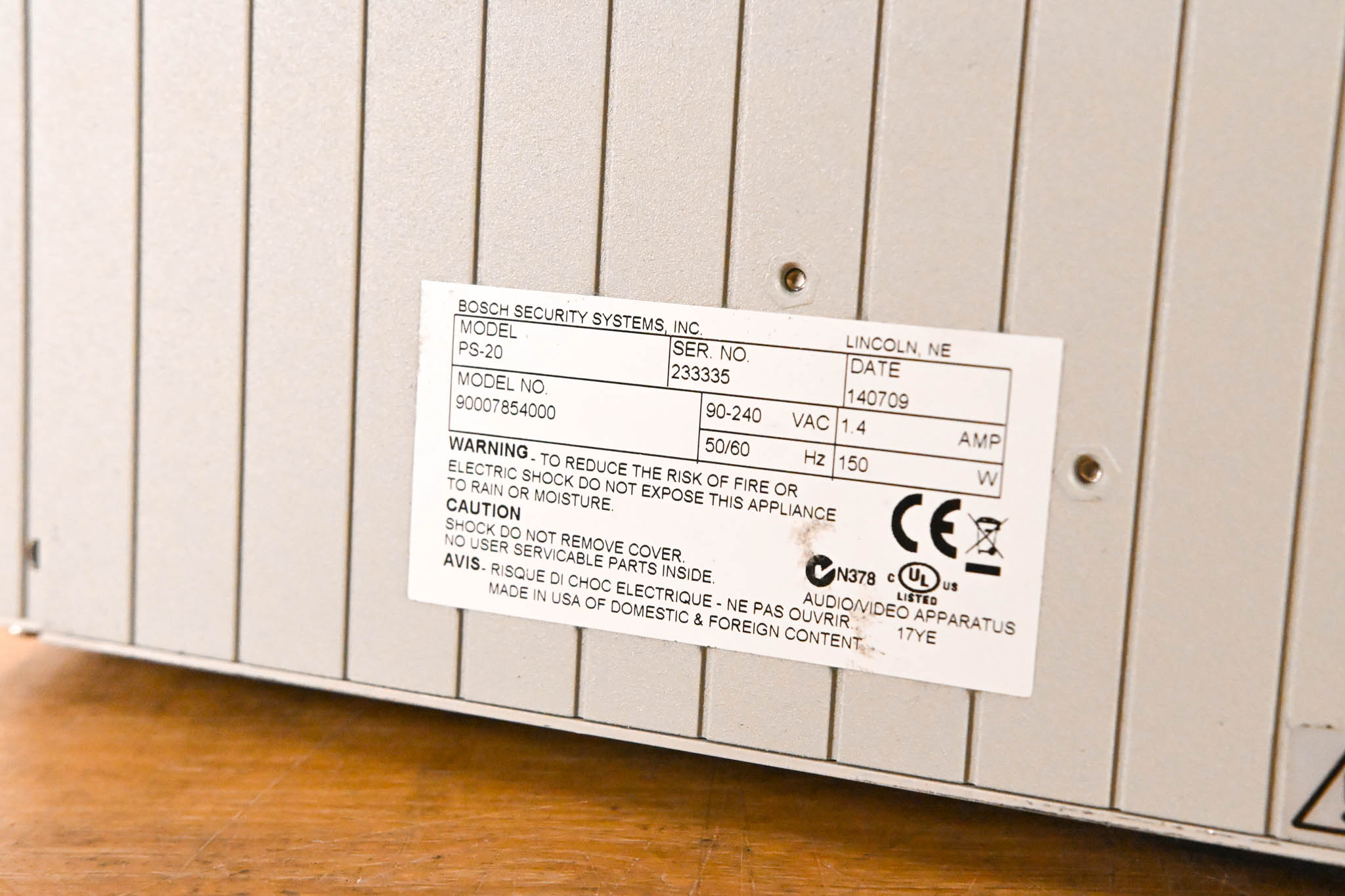 RTS PS-20 Intercom Power Supply