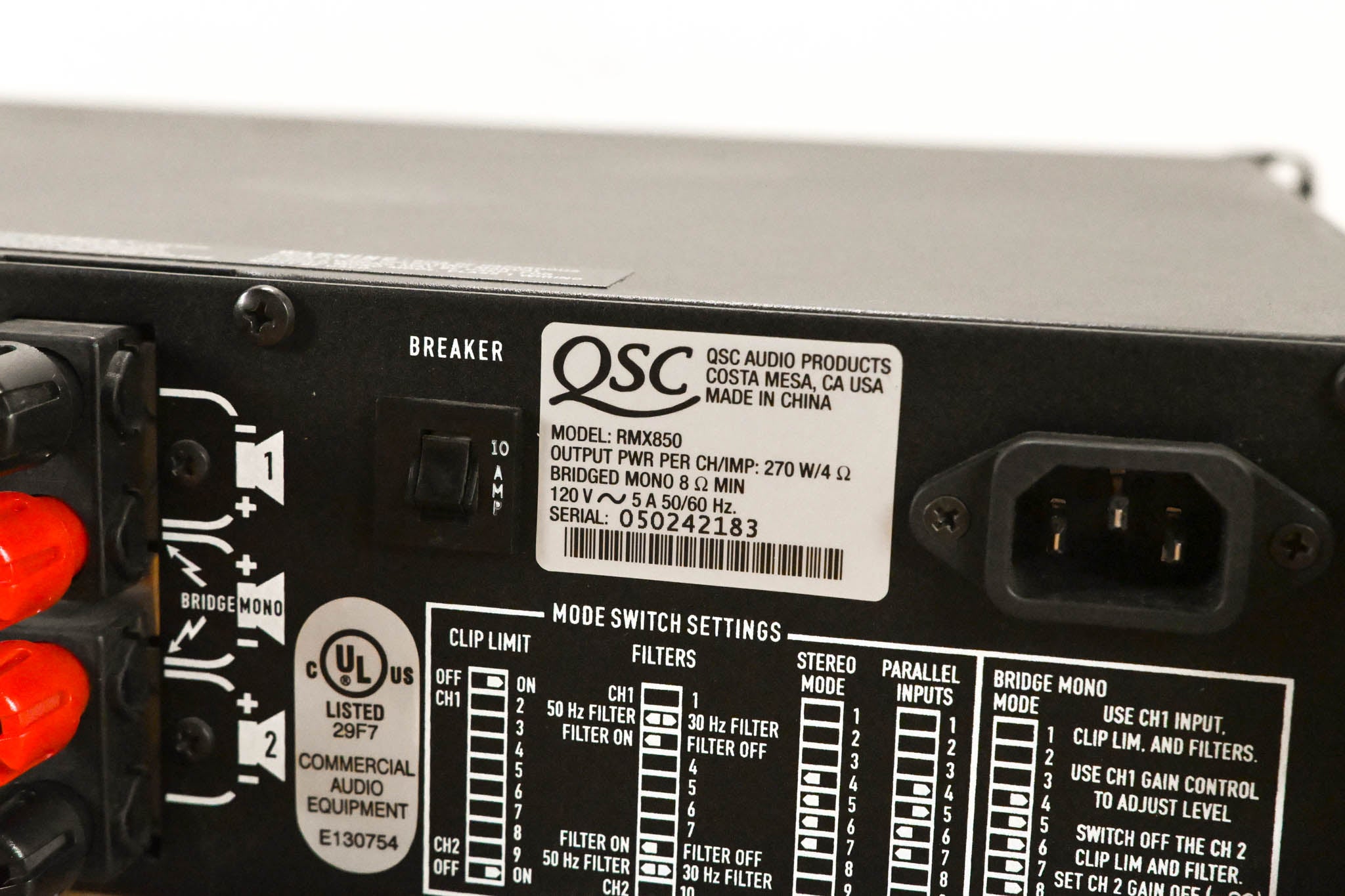 QSC RMX850 2-Channel Power Amplifier