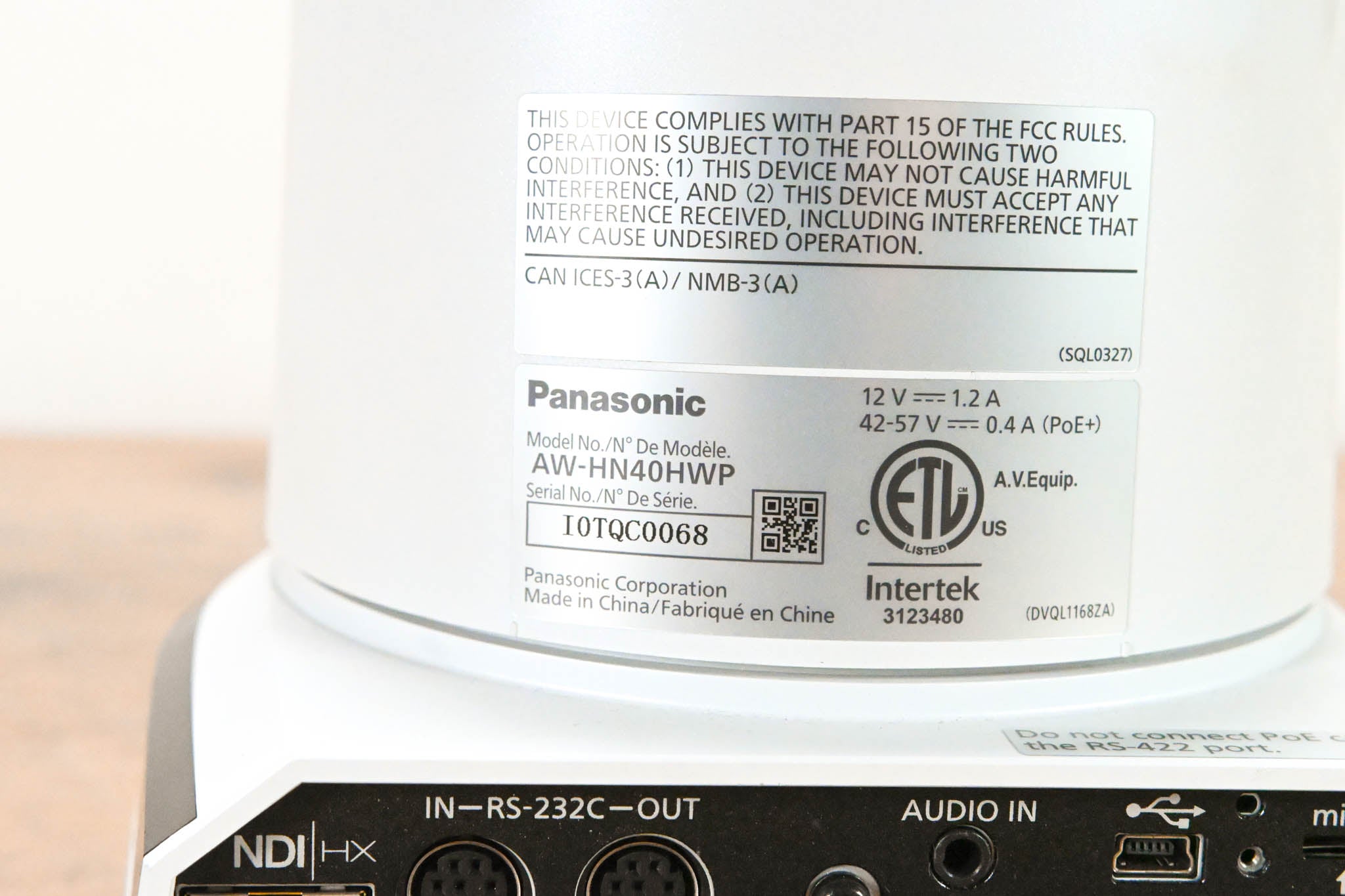 Panasonic AW-HN40HWP HD PTZ Camera with NDI | HX (NO POWER SUPPLY)