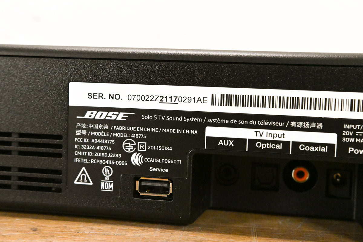 Bose Solo 5 TV Soundbar Sound System w/ Universal Remote Control, Black