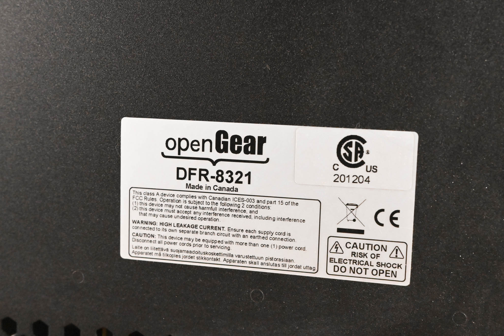 OpenGear DFR-8321 2RU Modular Frame with Cards