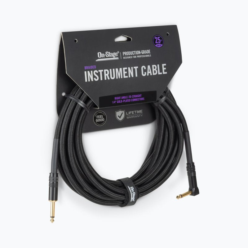 Production-Grade Braided Instrument Cable (Right Angle to Straight)