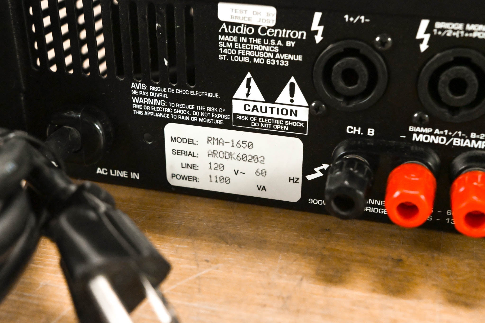 Audio-Centron RMA-1650 1300W Stereo Power Amplifier