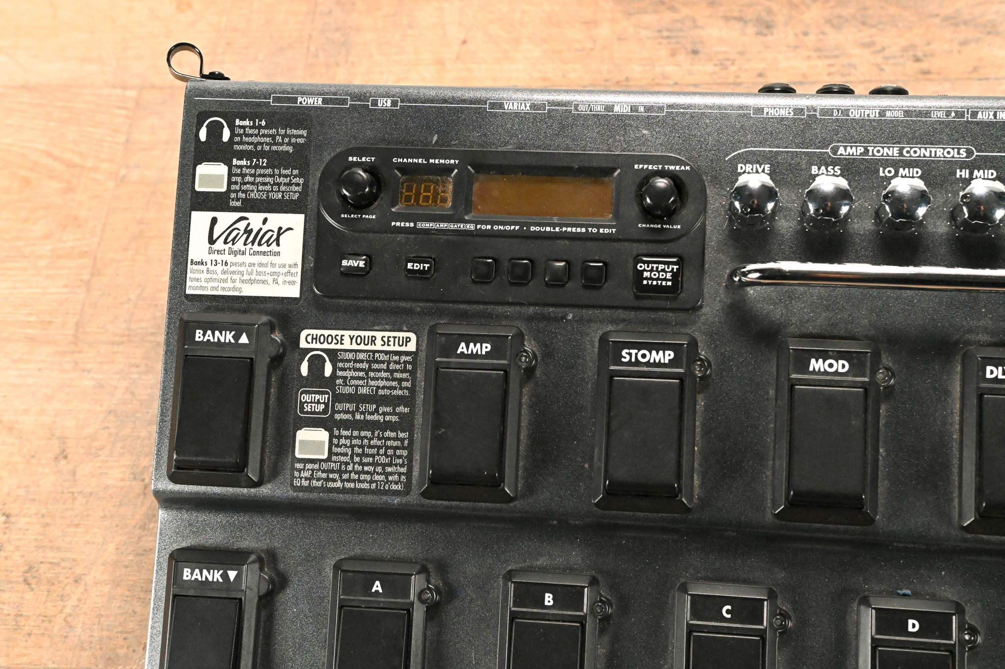 Line 6 Bass POD XT Live Multi-Effects Pedalboard (NO POWER SUPPLY)