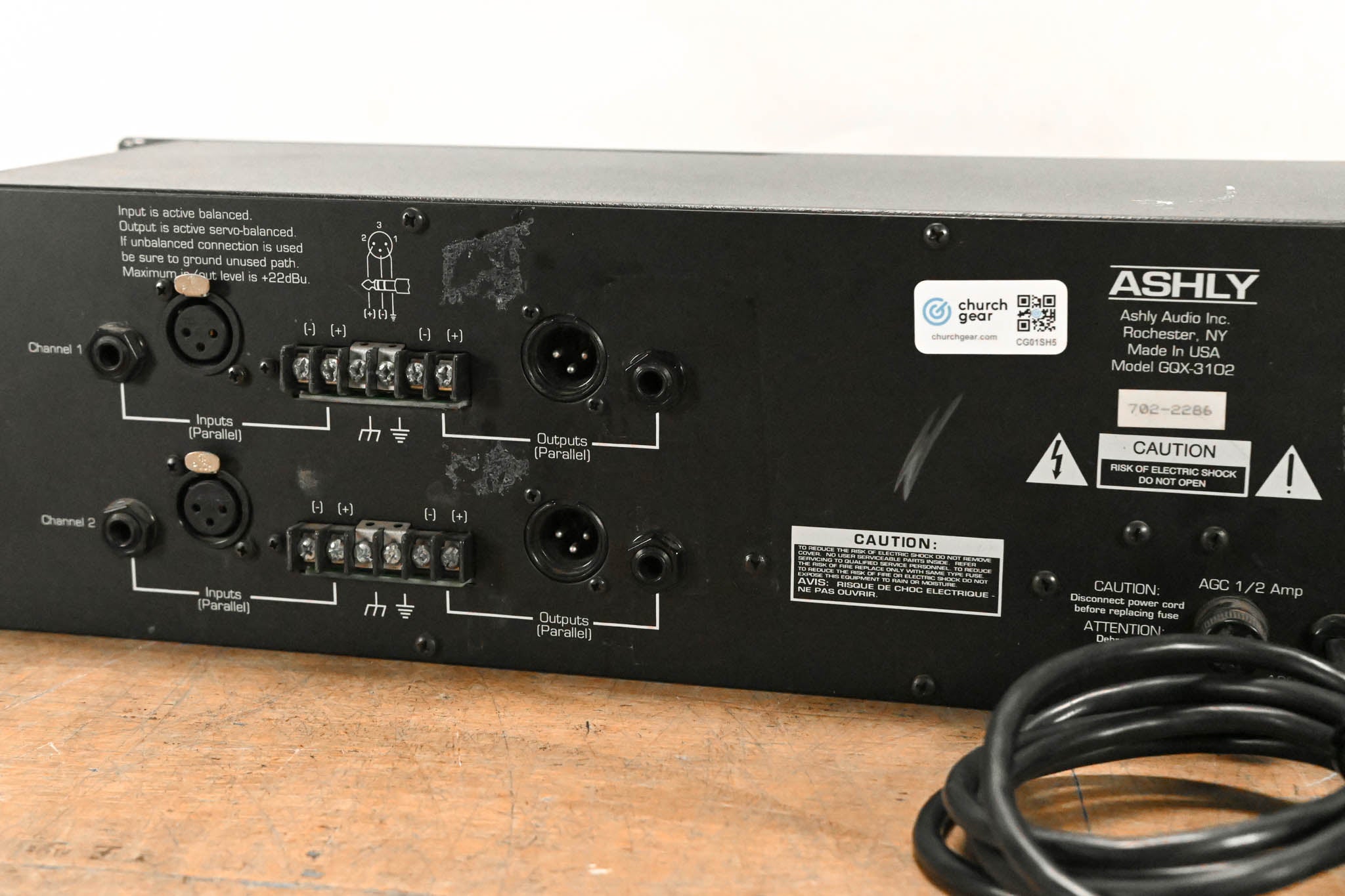 Ashly GQX-3102 2-Channel 31-Band Graphic Equalizer