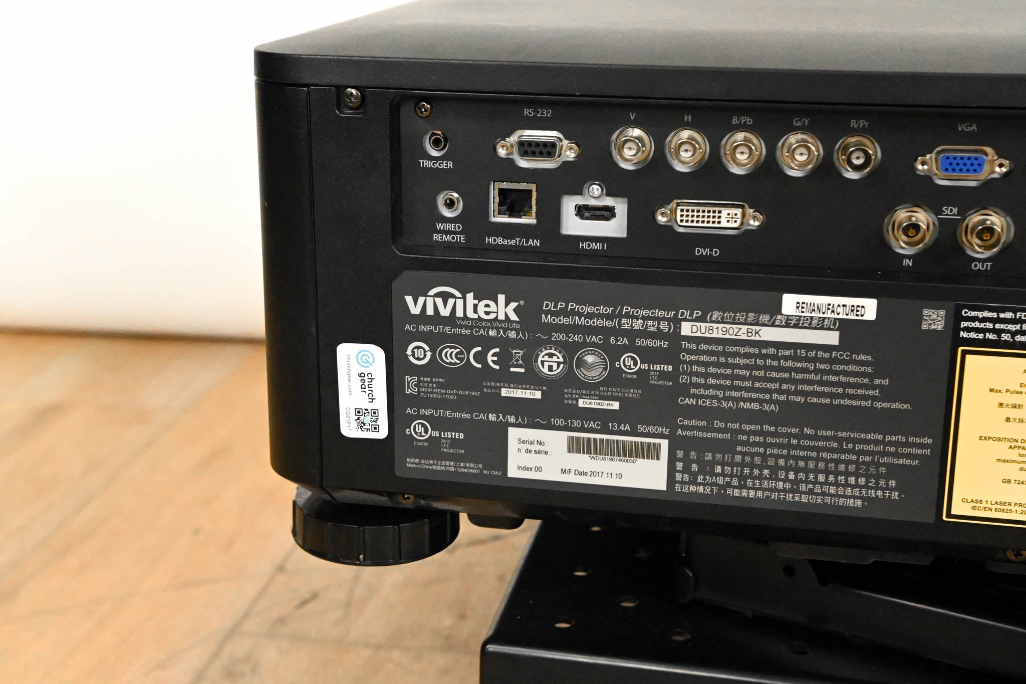 Vivitek DU8190Z-BK 10,000-Lumen WUXGA Large Venue DLP Projector