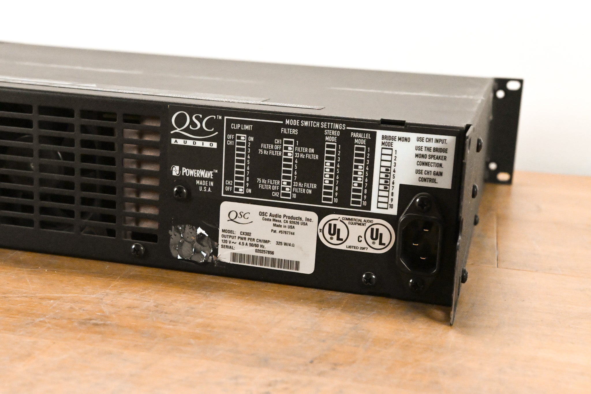 QSC CX302 2-Channel Power Amplifier
