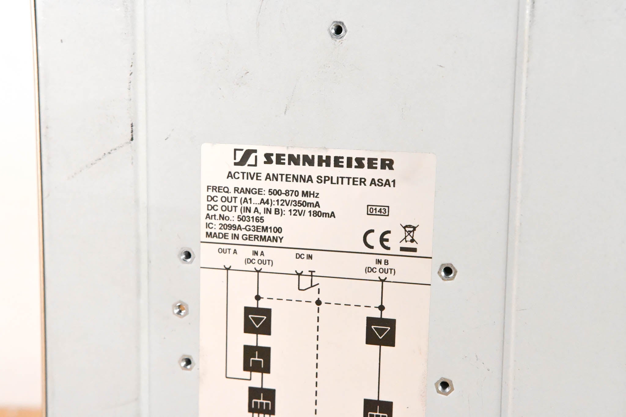 Sennheiser ASA 1 Active Antenna Splitter - 500-870 MHz (NO POWER SUPPLY)