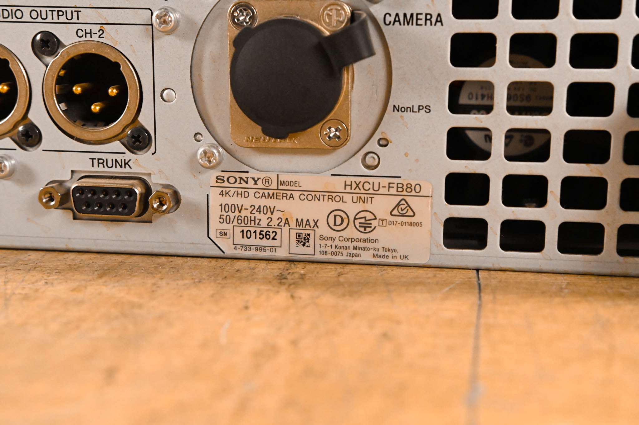 Sony HXCU-FB80 4K/HD Camera Control Unit