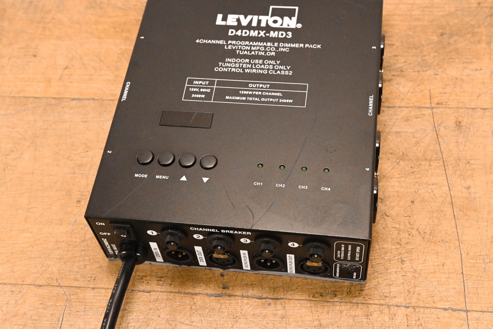 Leviton D4DMX-MD3 4-Channel Programmable Dimmer Pack