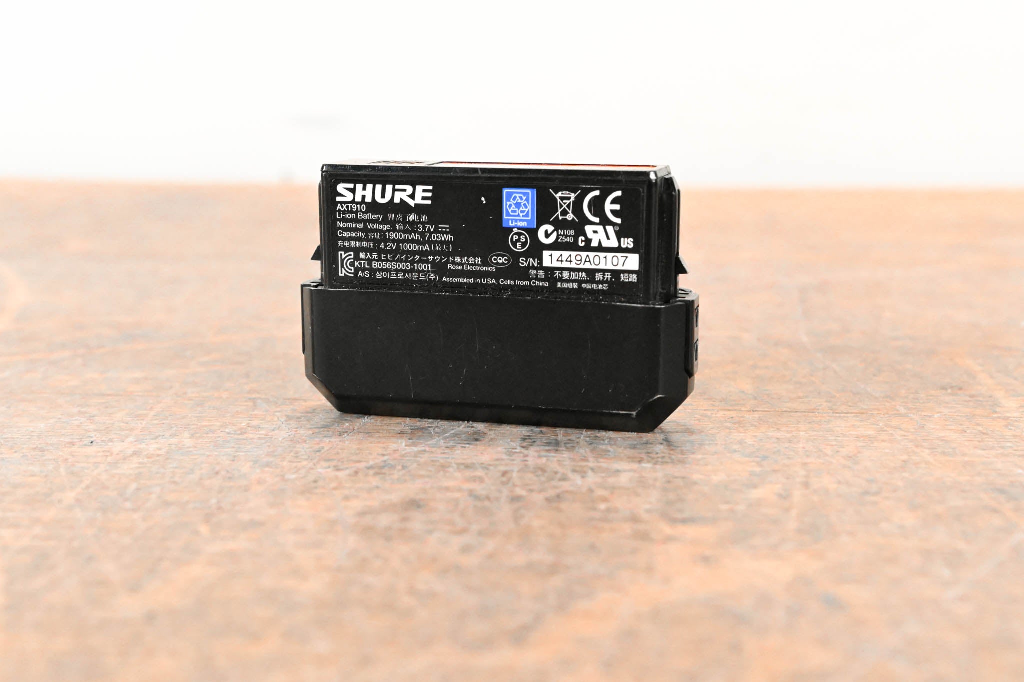 Shure AXT910 Axient Bodypack Rechargeable Battery