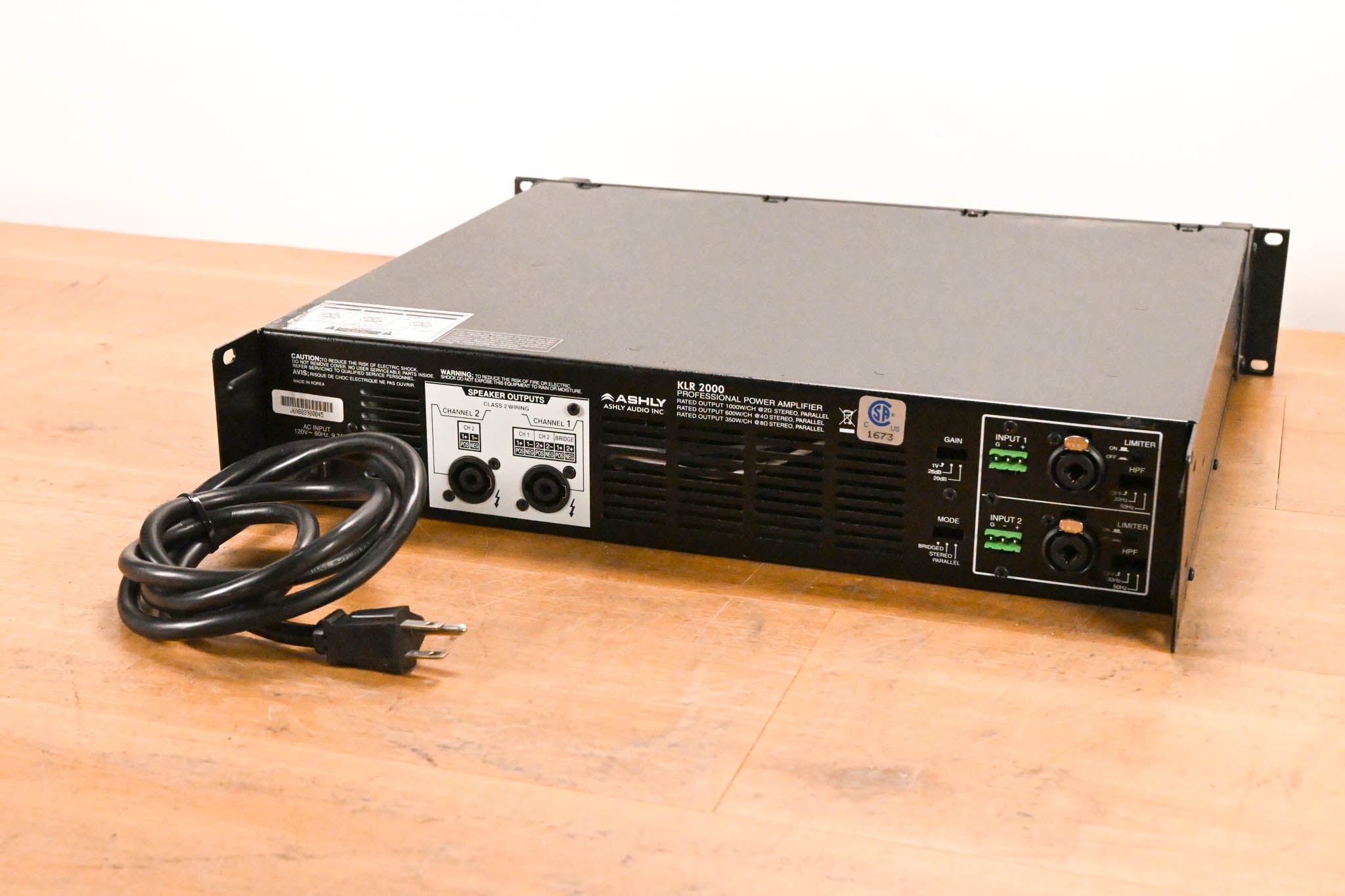 Ashly KLR-2000 Dual-Channel 1,000W Power Amplifier