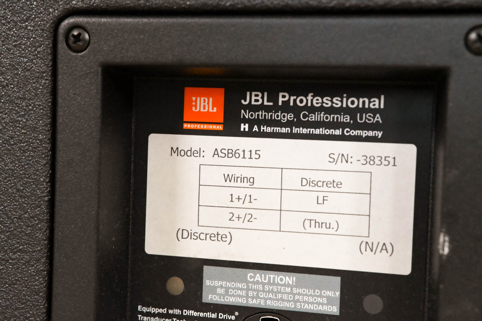 JBL ASB6115 Compact 15" High-Power Subwoofer