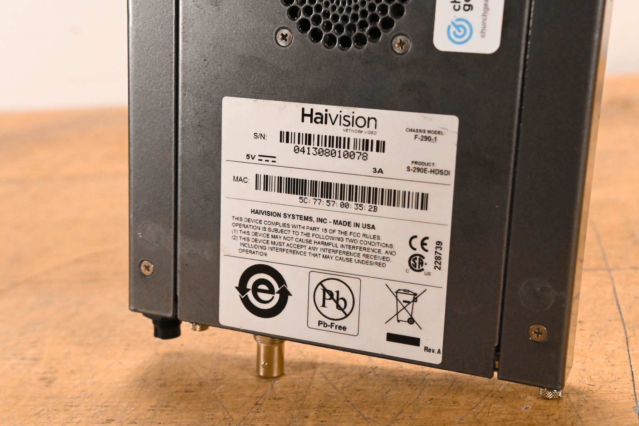 HaiVision S-290E-HDSDI Makito 3G-SDI Encoder Appliance (NO POWER SUPPLY)