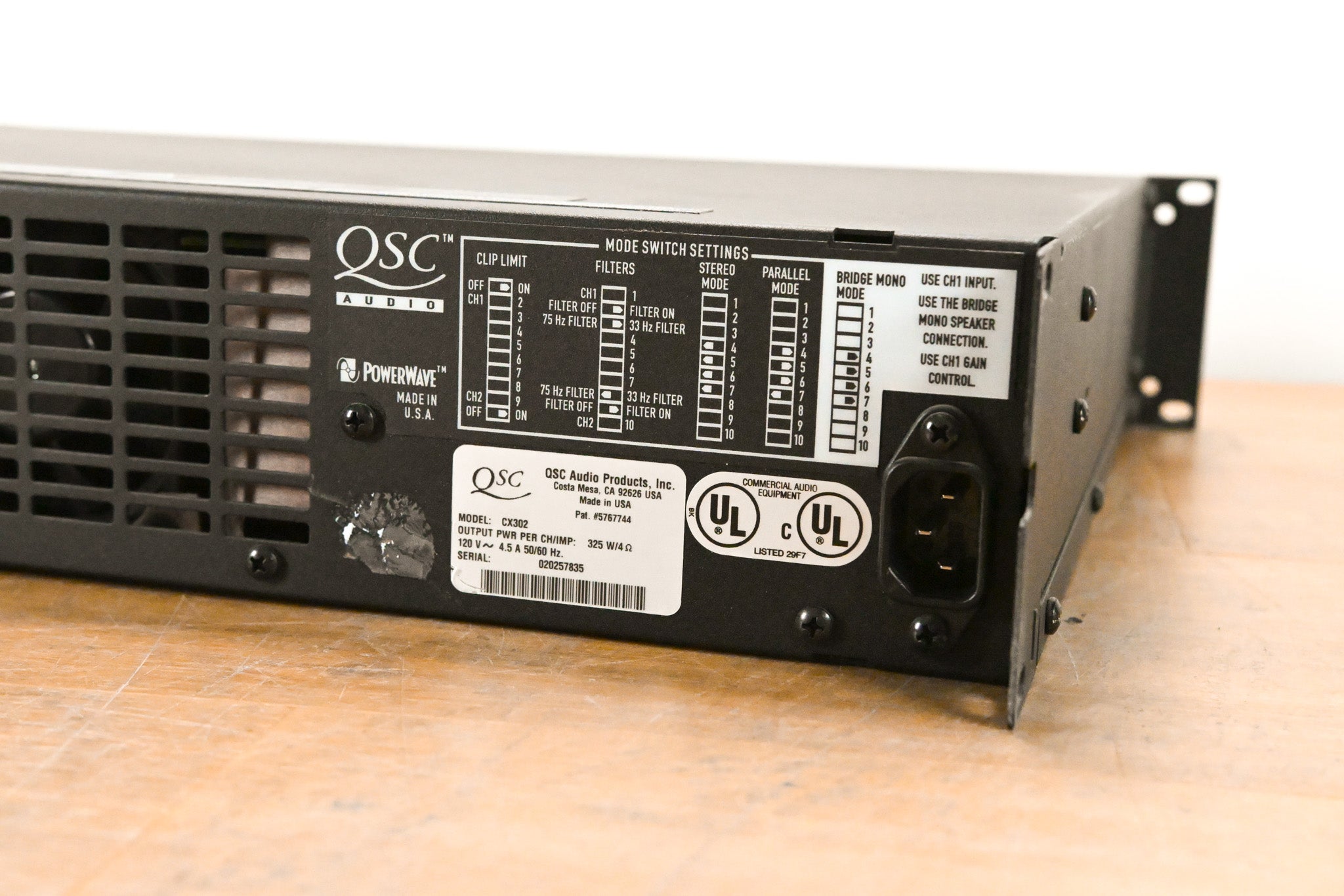 QSC CX302 2-Channel Power Amplifier